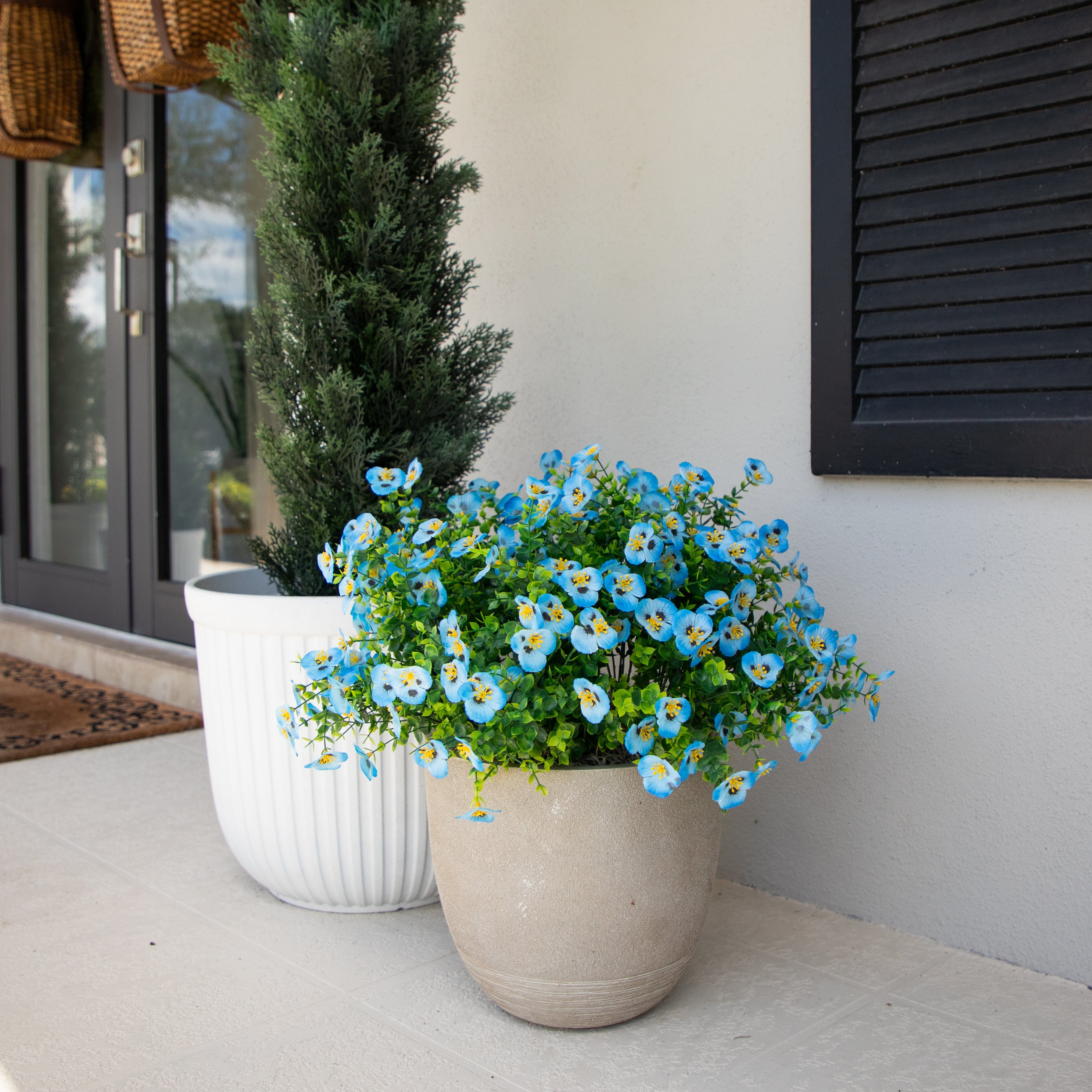 13in. UV Resistant Artificial Pansy Bush (Indoor/Outdoor) - Set of 12 - Image 25