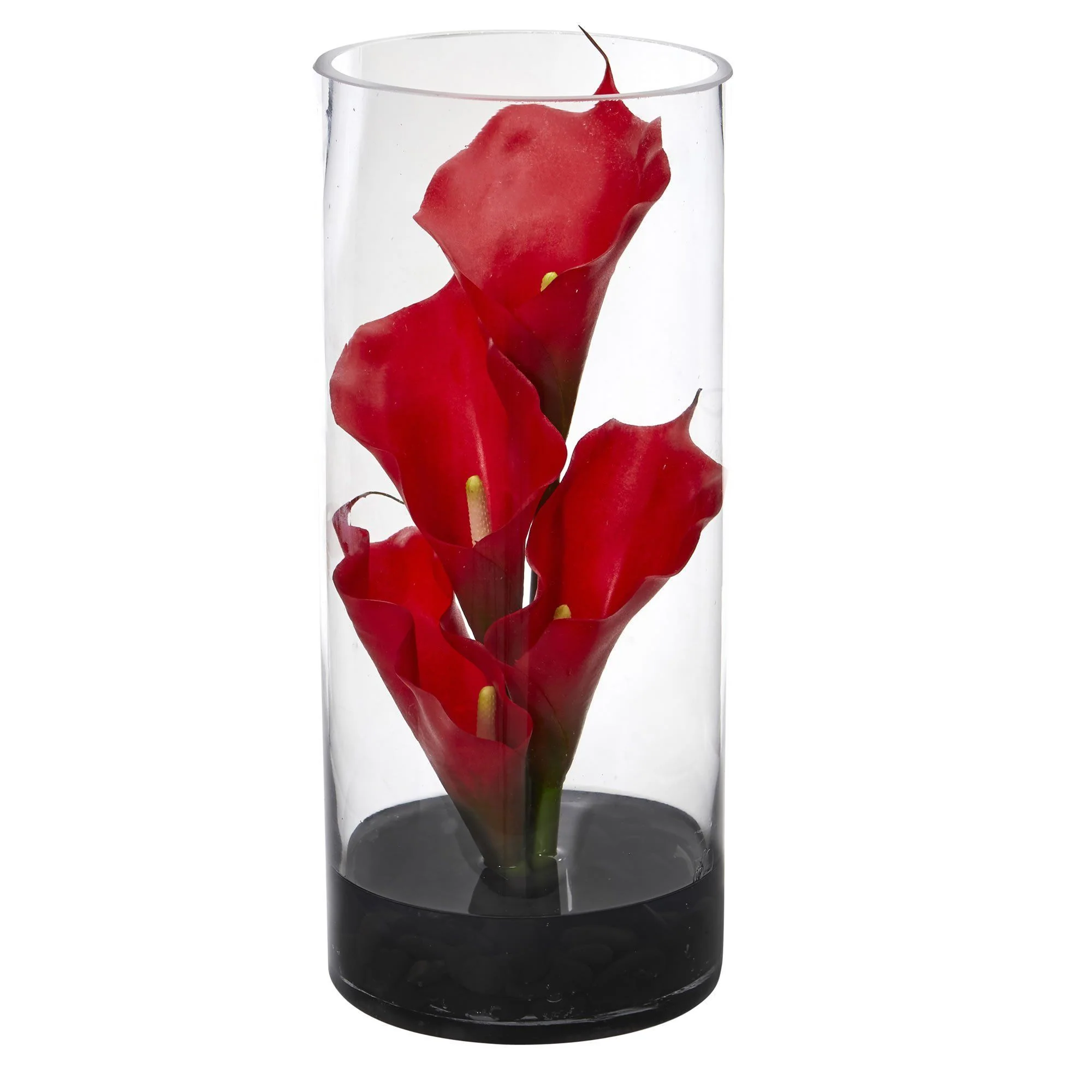 14” Calla Lily Artificial Arrangement in Cylinder Glass - Image 3