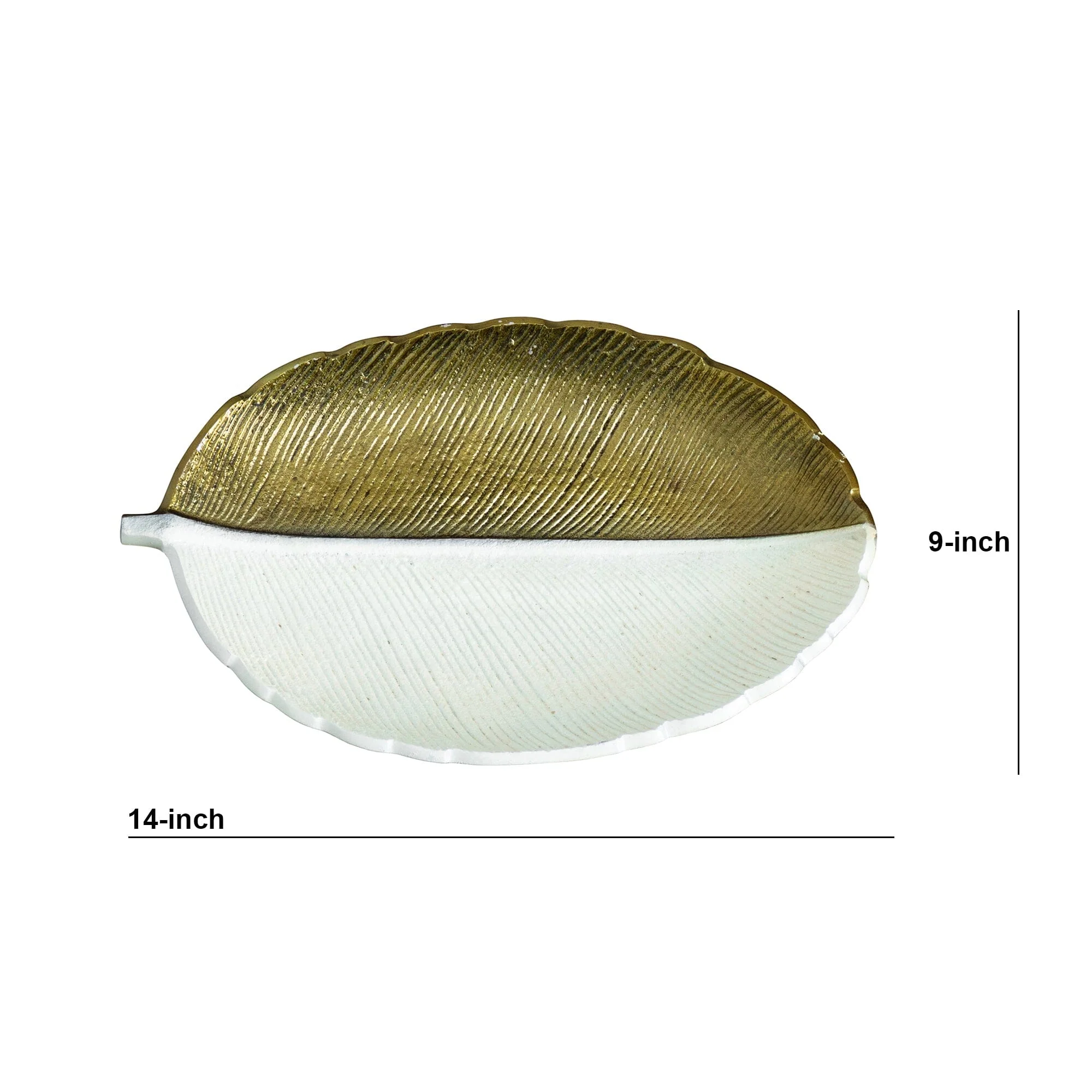 14" Gold and White Leaf Decorative Accent - Image 6