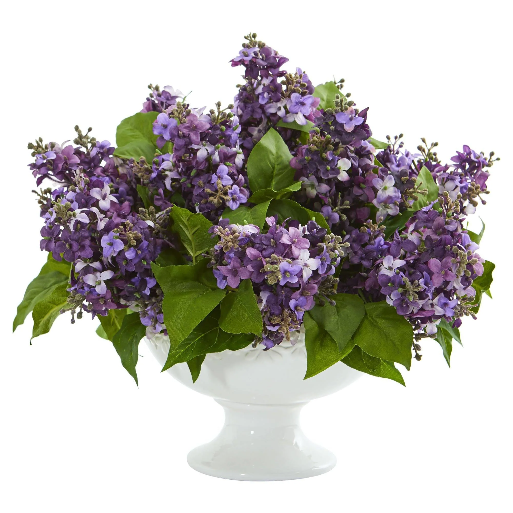Lilac Artificial Arrangement in White Vase - Image 2