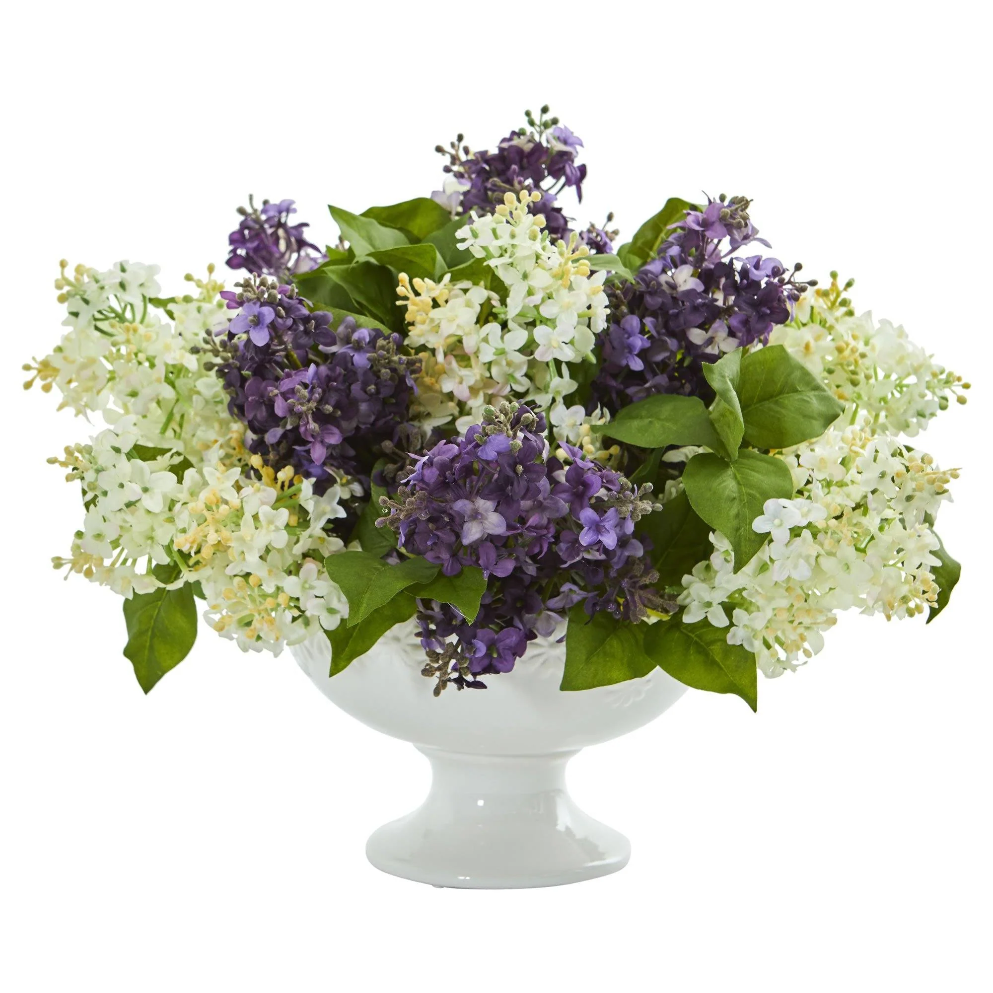 Lilac Artificial Arrangement in White Vase - Image 3