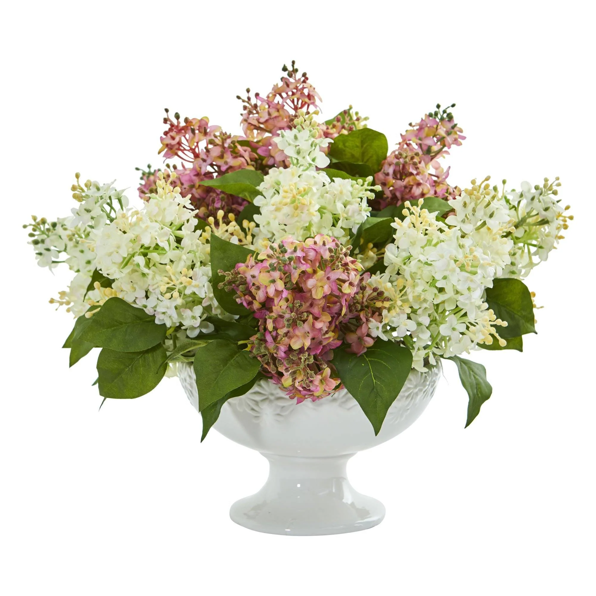 Lilac Artificial Arrangement in White Vase - Image 5