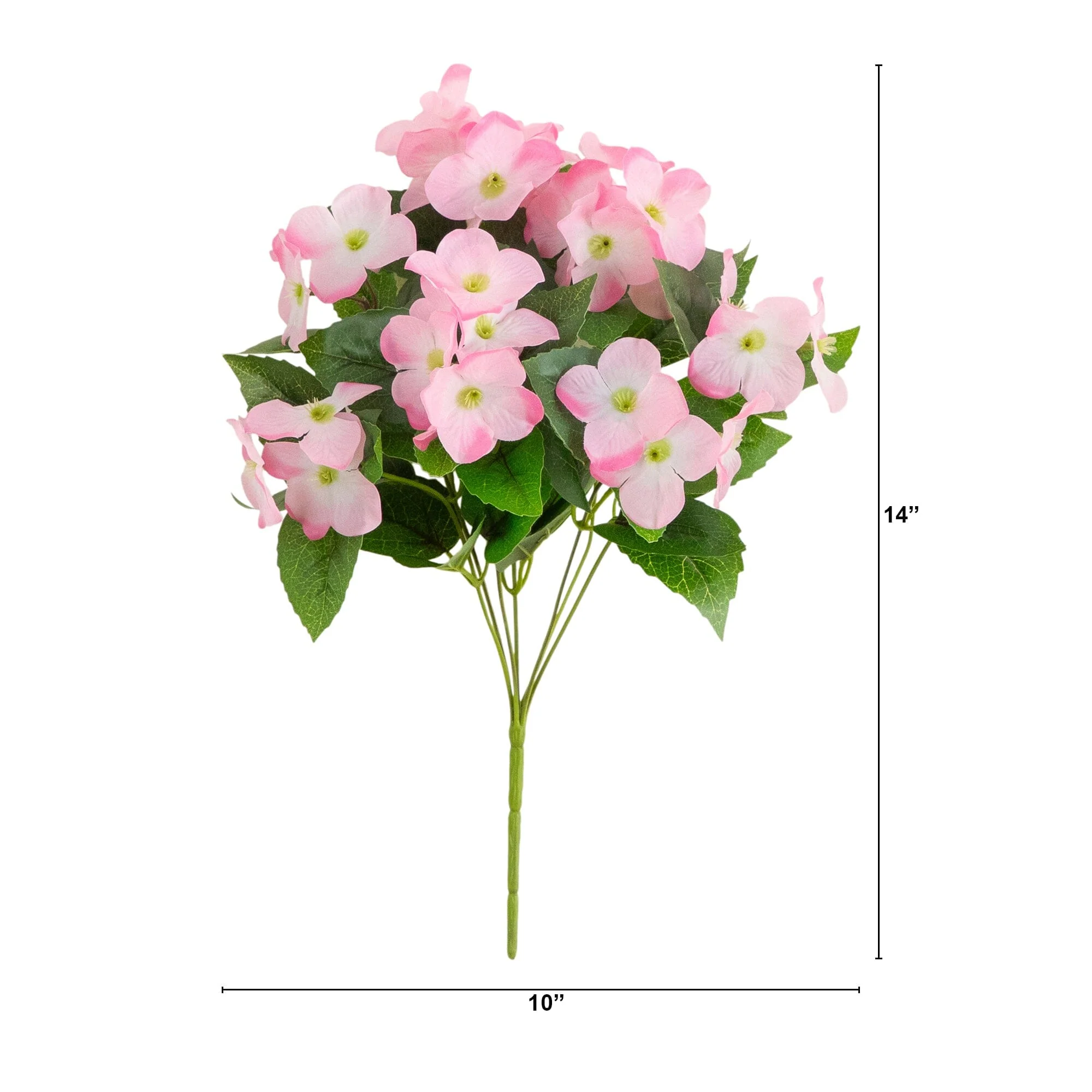 14" UV Resistant Artificial Hydrangea Bush (Indoor/Outdoor) - Set of 6 - Image 14