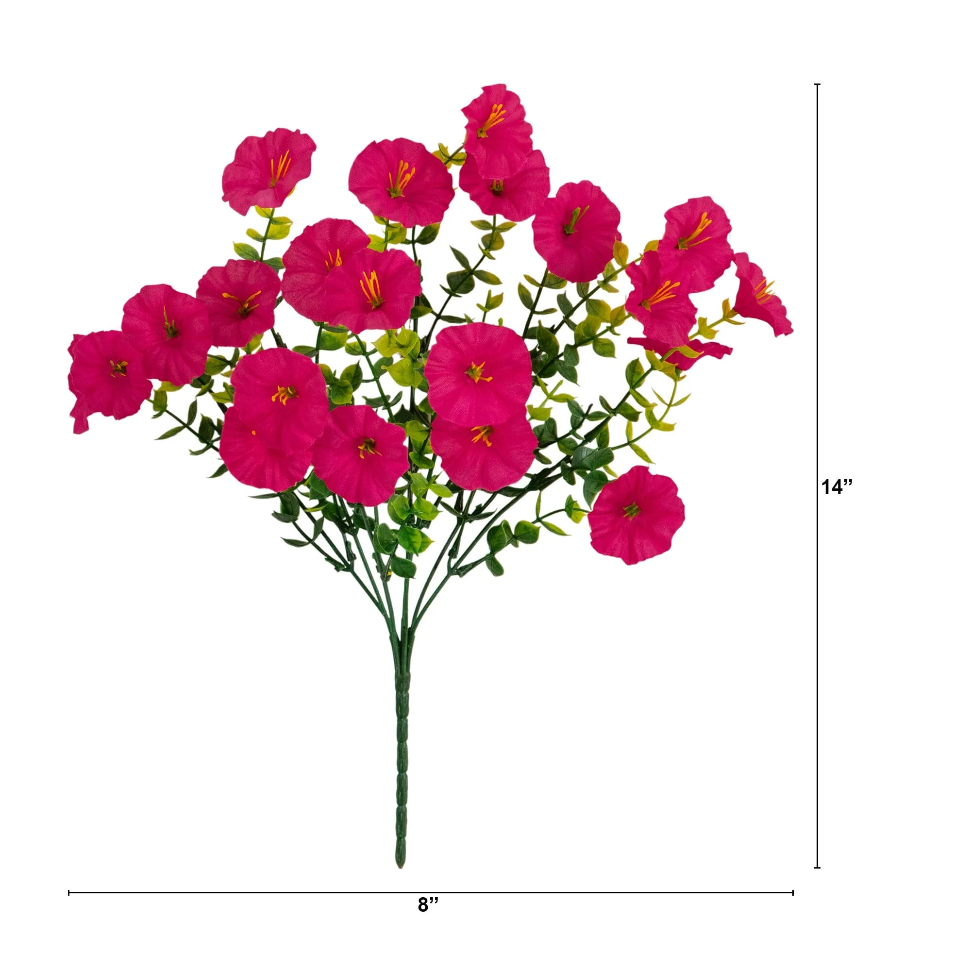 14" UV Resistant Artificial Morning Glory Bush (Indoor/Outdoor) - Set of 12 - Image 29