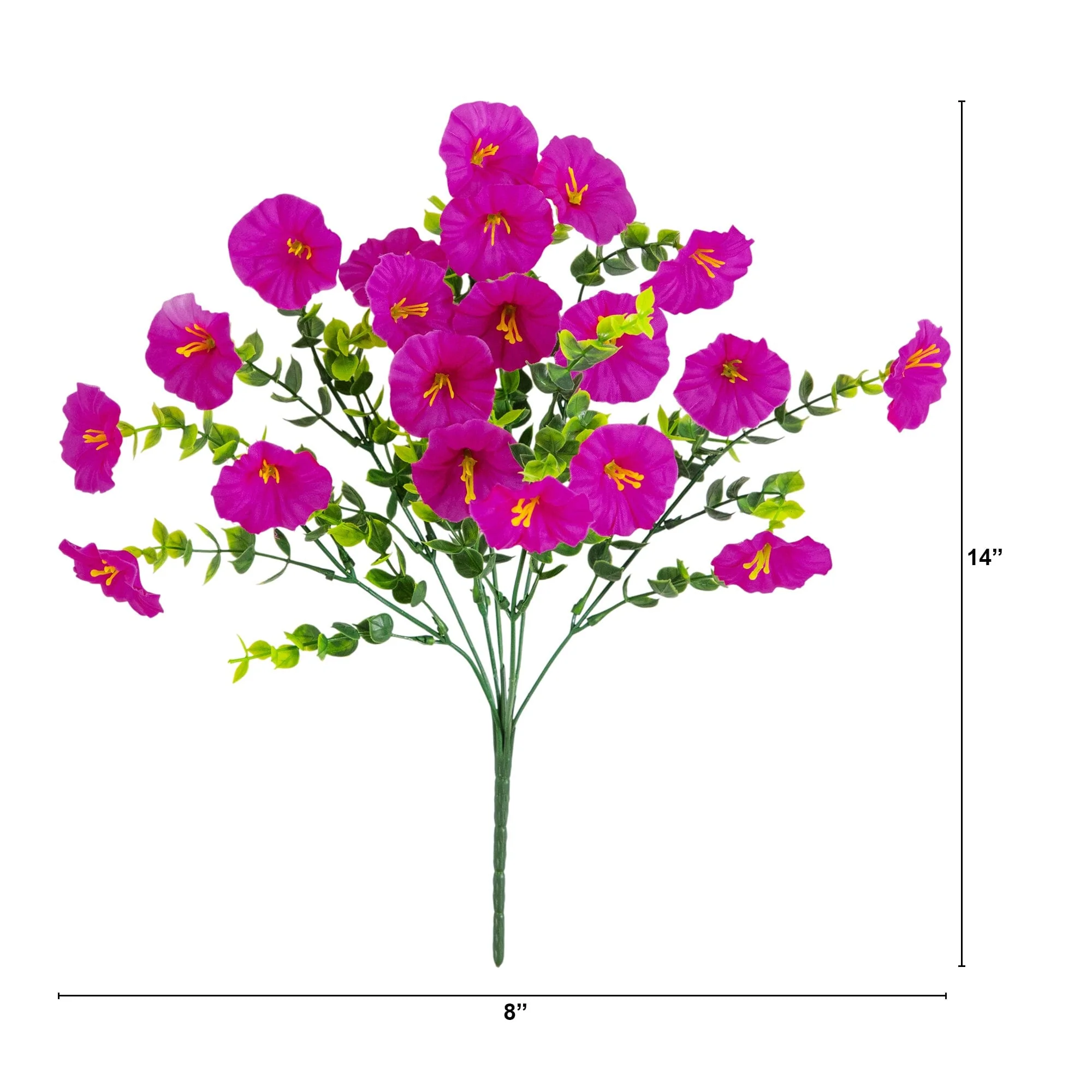 14" UV Resistant Artificial Morning Glory Bush (Indoor/Outdoor) - Set of 12 - Image 37