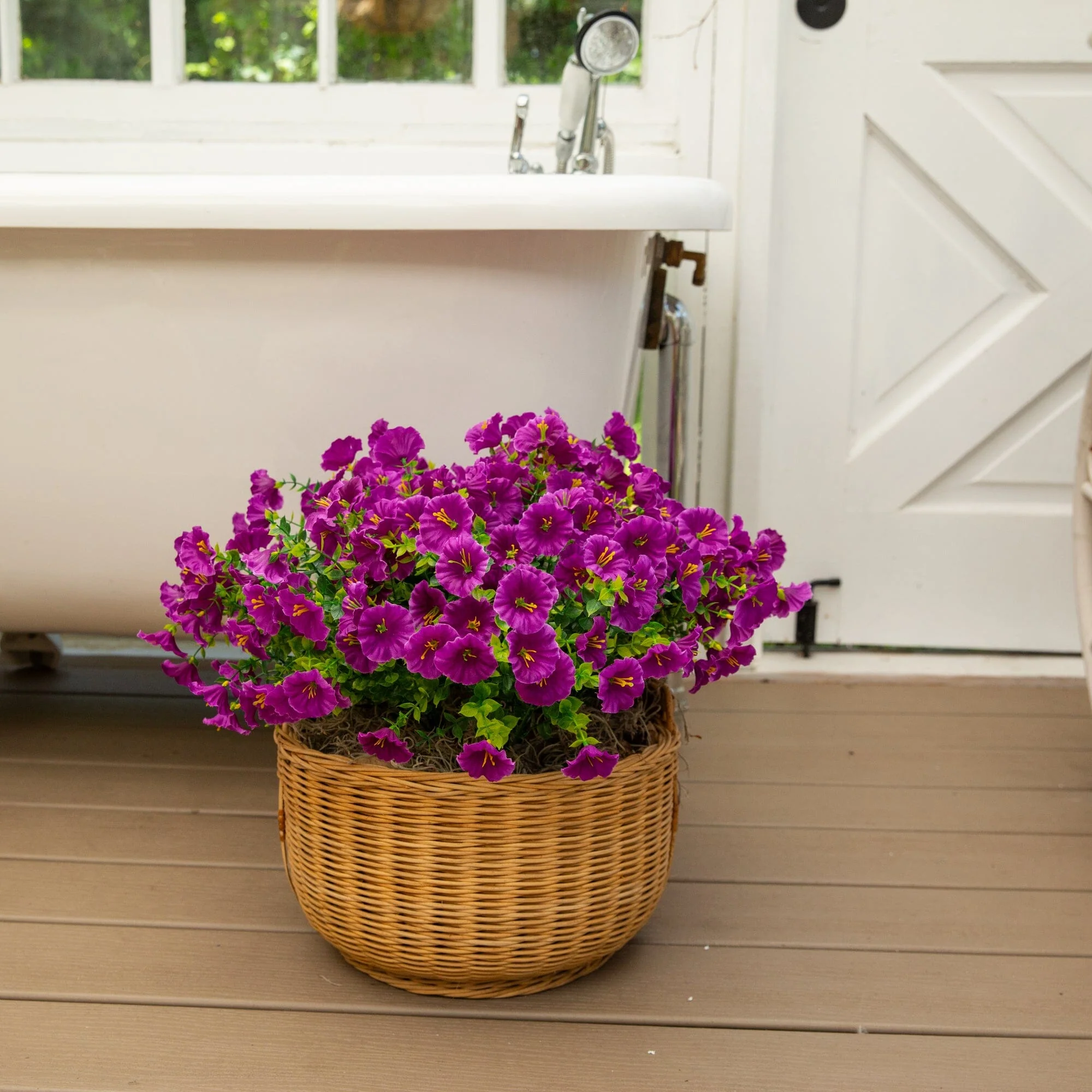 14" UV Resistant Artificial Morning Glory Bush (Indoor/Outdoor) - Set of 12 - Image 55