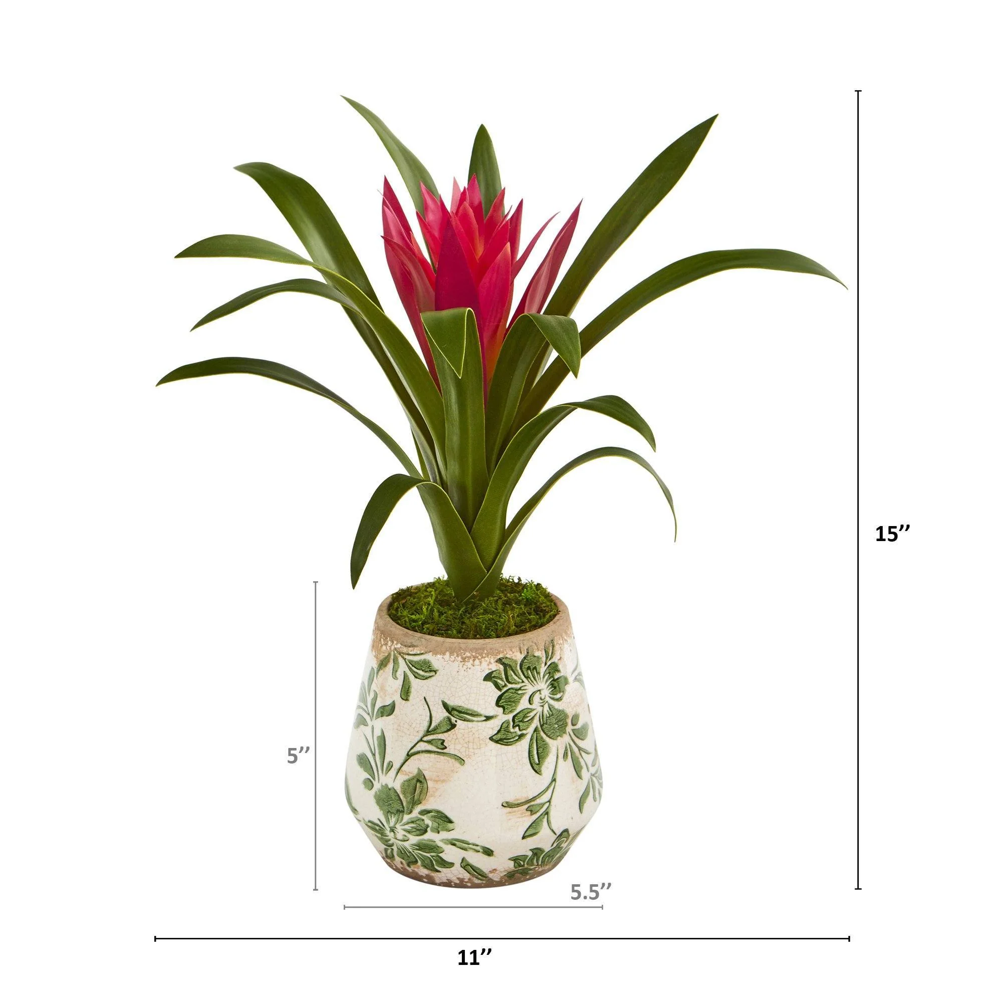 15” Ginger Artificial Plant in Floral Vase - Image 2