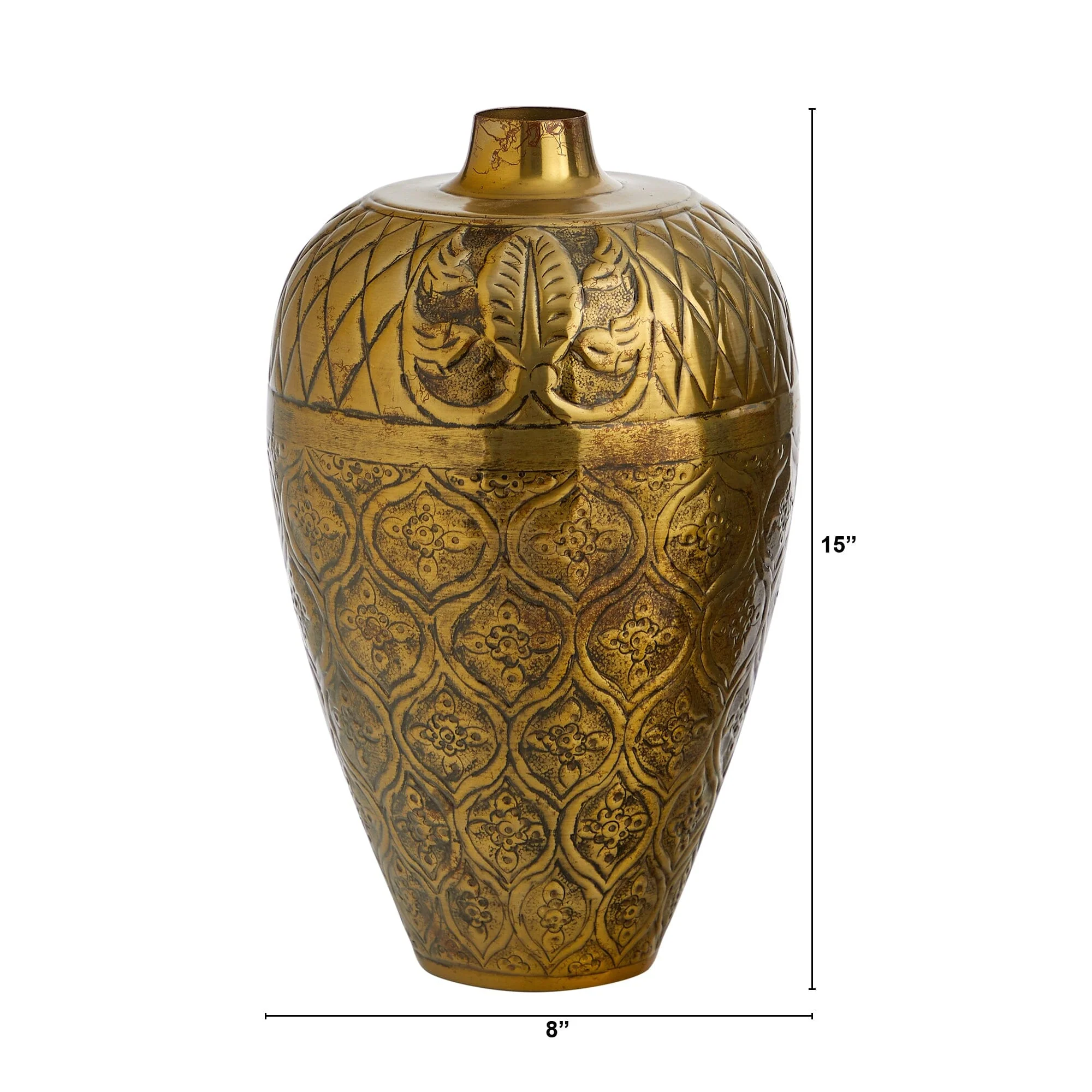 15” Gold Antique Urn - Image 3