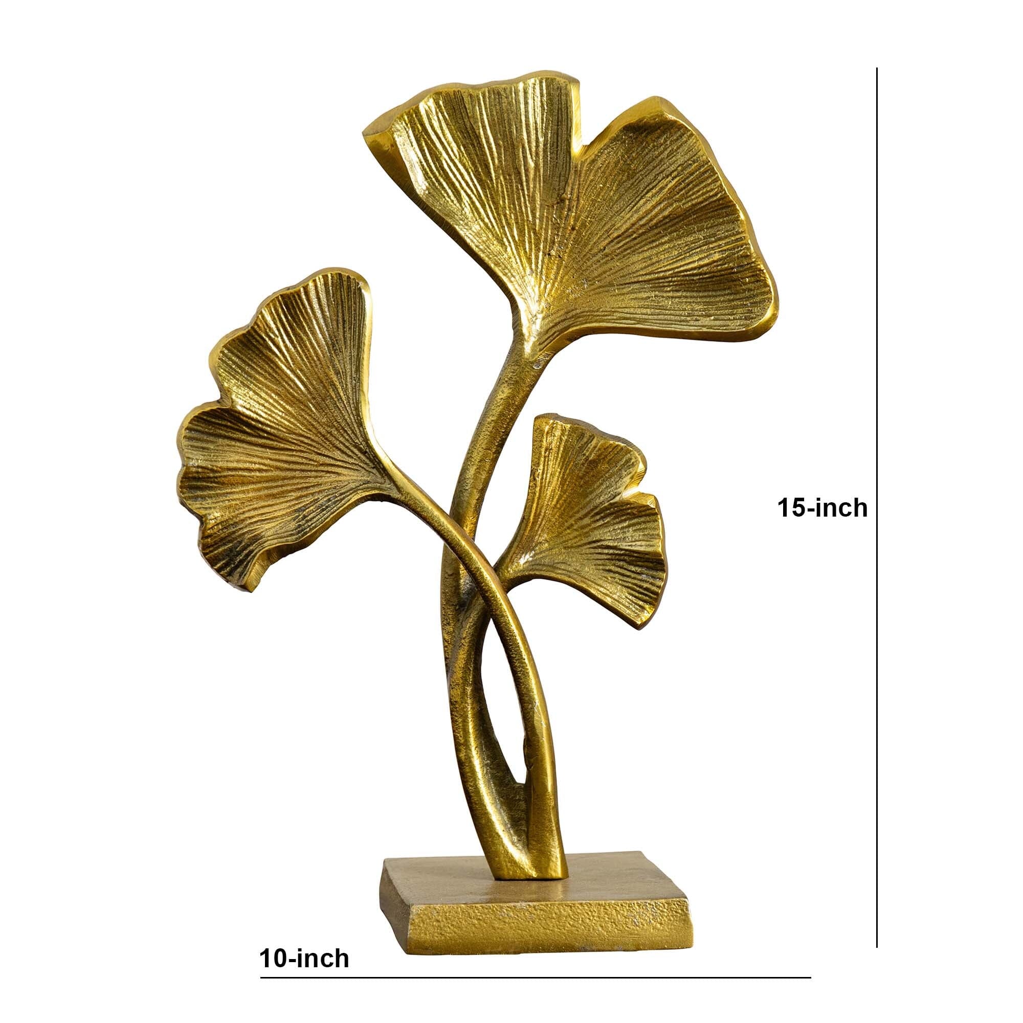15" Gold Leaf Statue Decorative Accent - Image 4