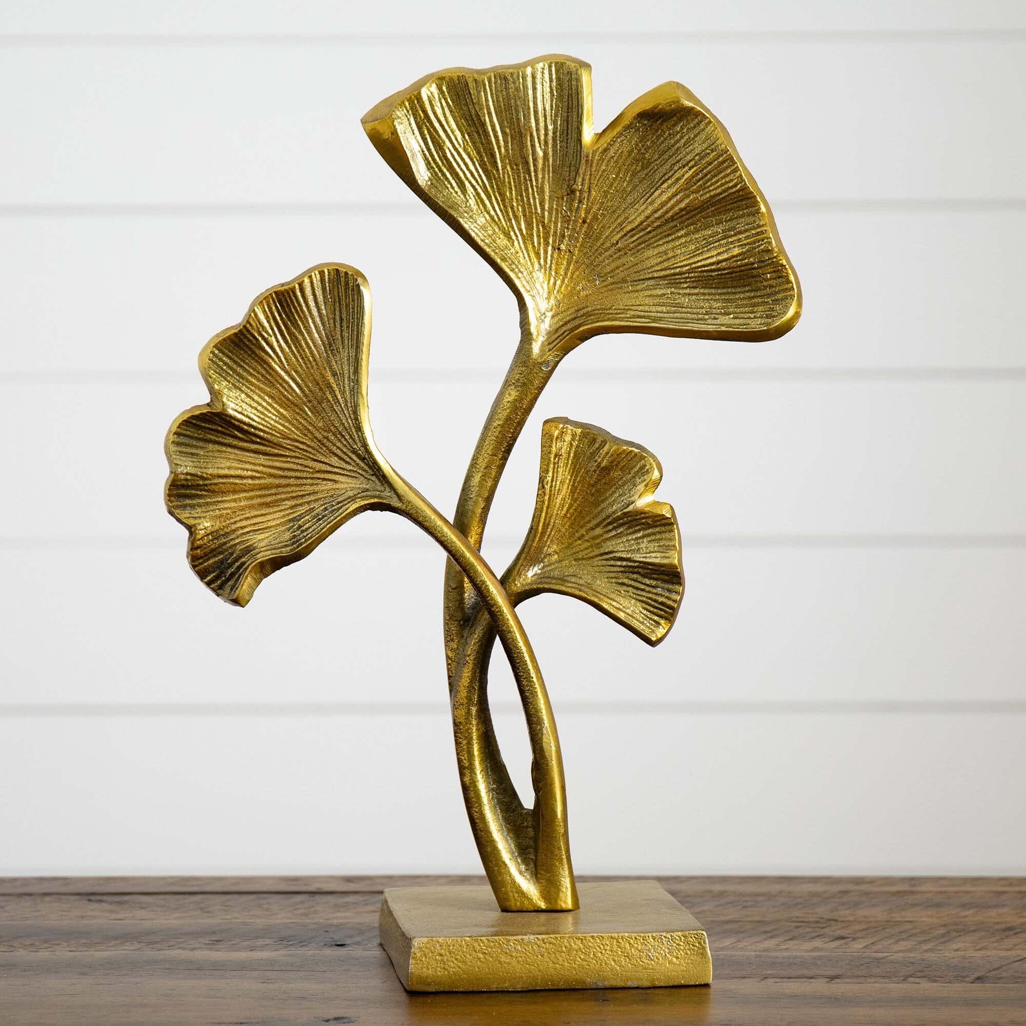 15" Gold Leaf Statue Decorative Accent - Image 5