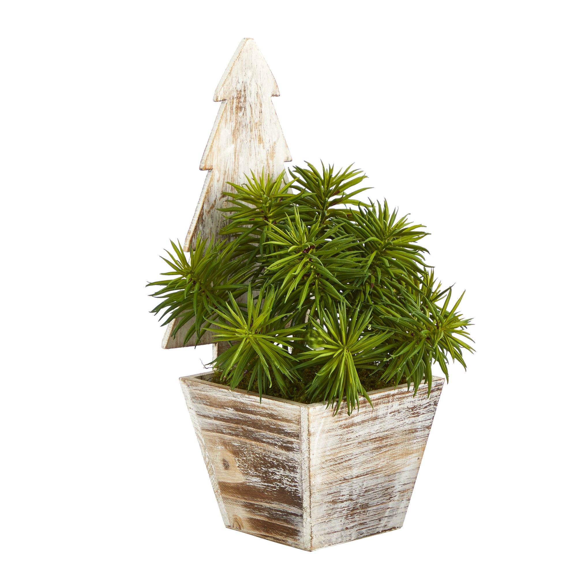 15” Succulent Artificial Plant in Christmas Tree Planter - Image 3
