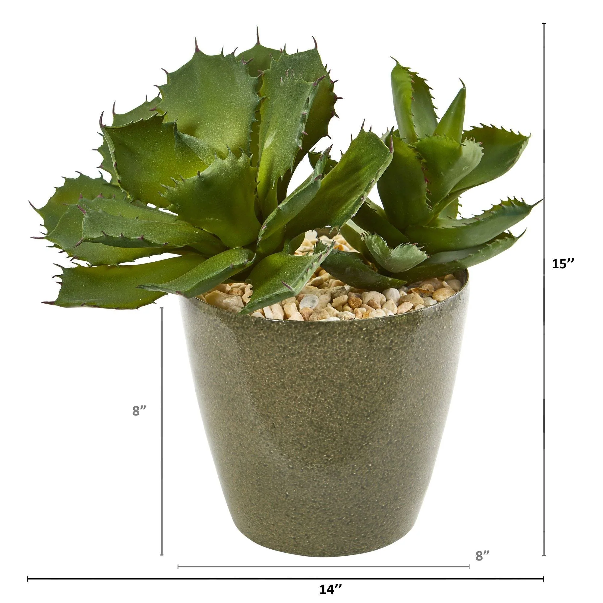 15” Succulent Artificial Plant in Decorative Planter - Image 2