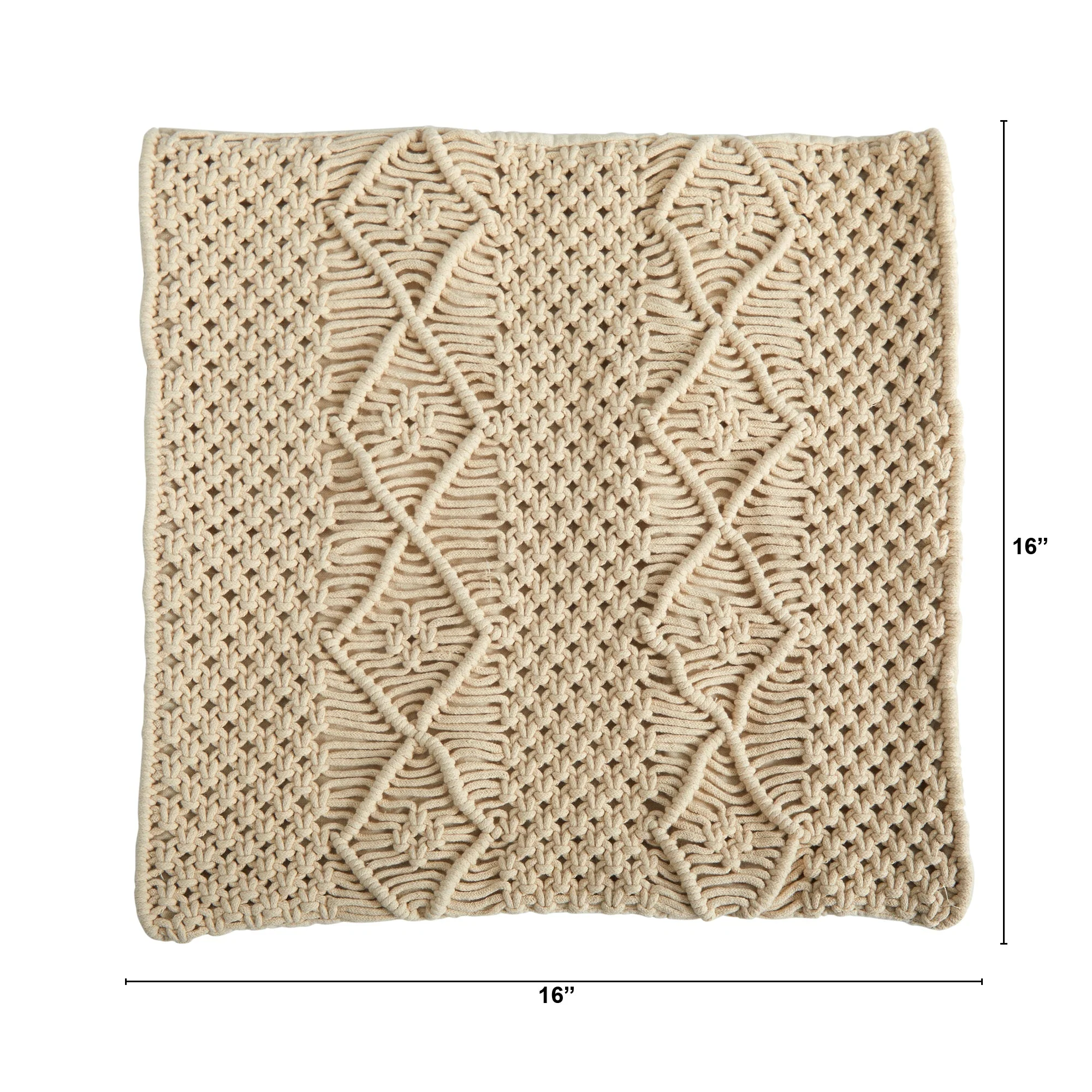 16” BOHO Woven Macrame Decorative Pillow Cover - Image 2