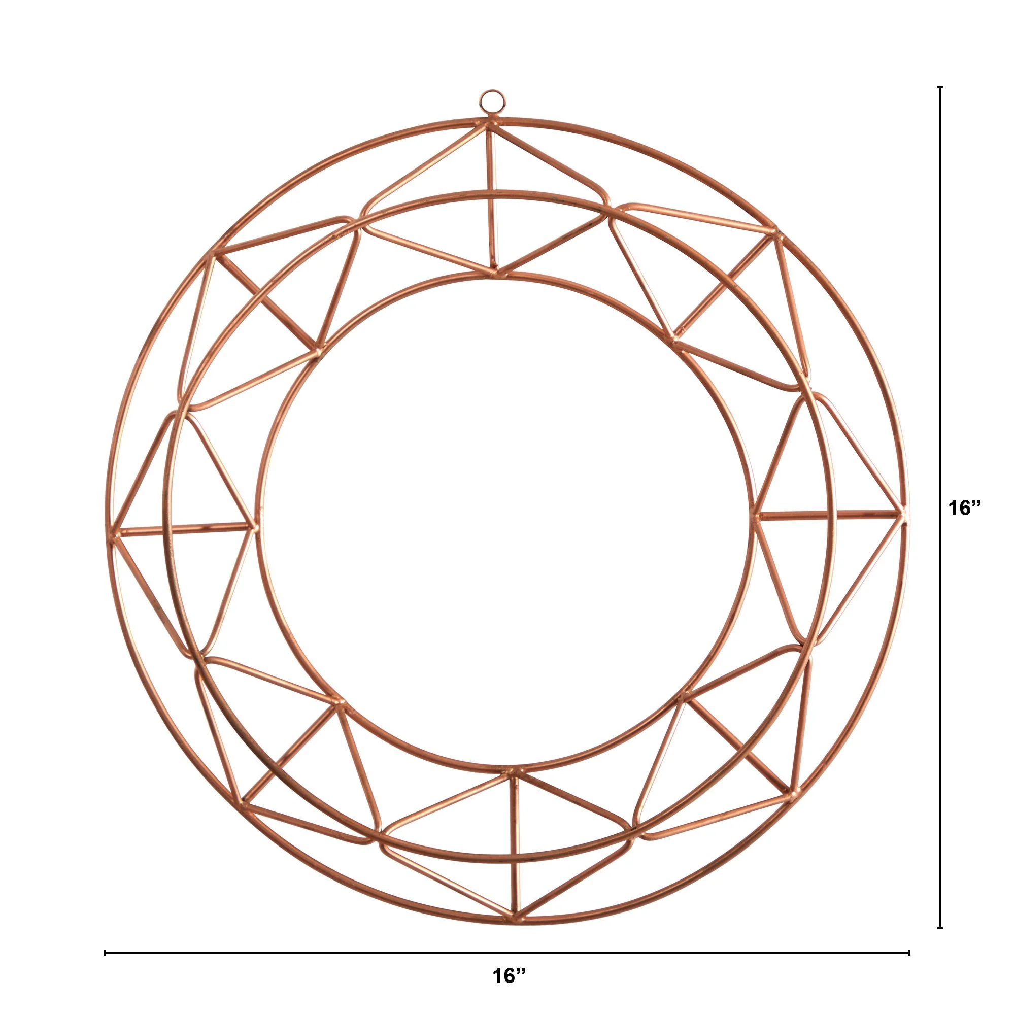 16” Geometric Copper Wall Decor - Image 2