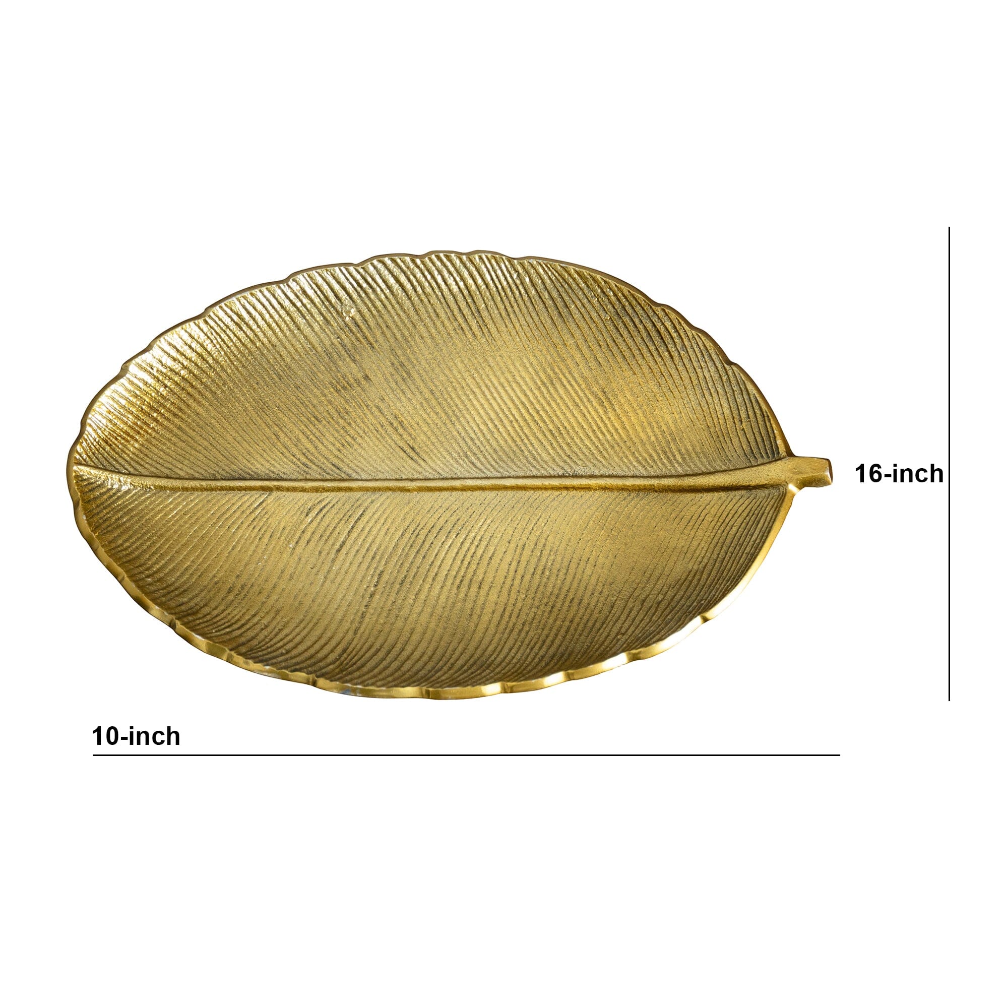 16” Gold Leaf Tray Decorative Accent - Image 5
