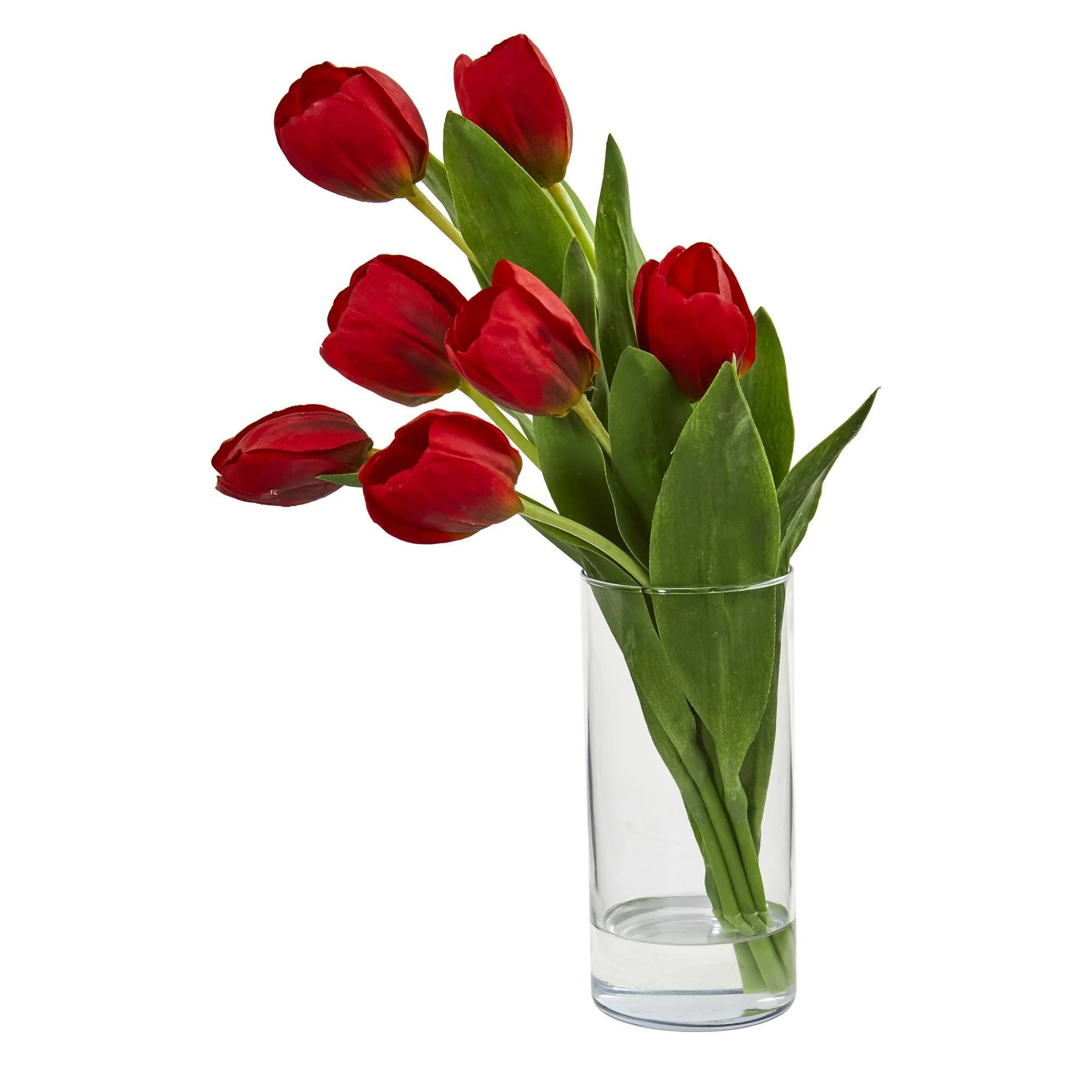 Tulip Artificial Arrangement in Cylinder Vase - Image 2