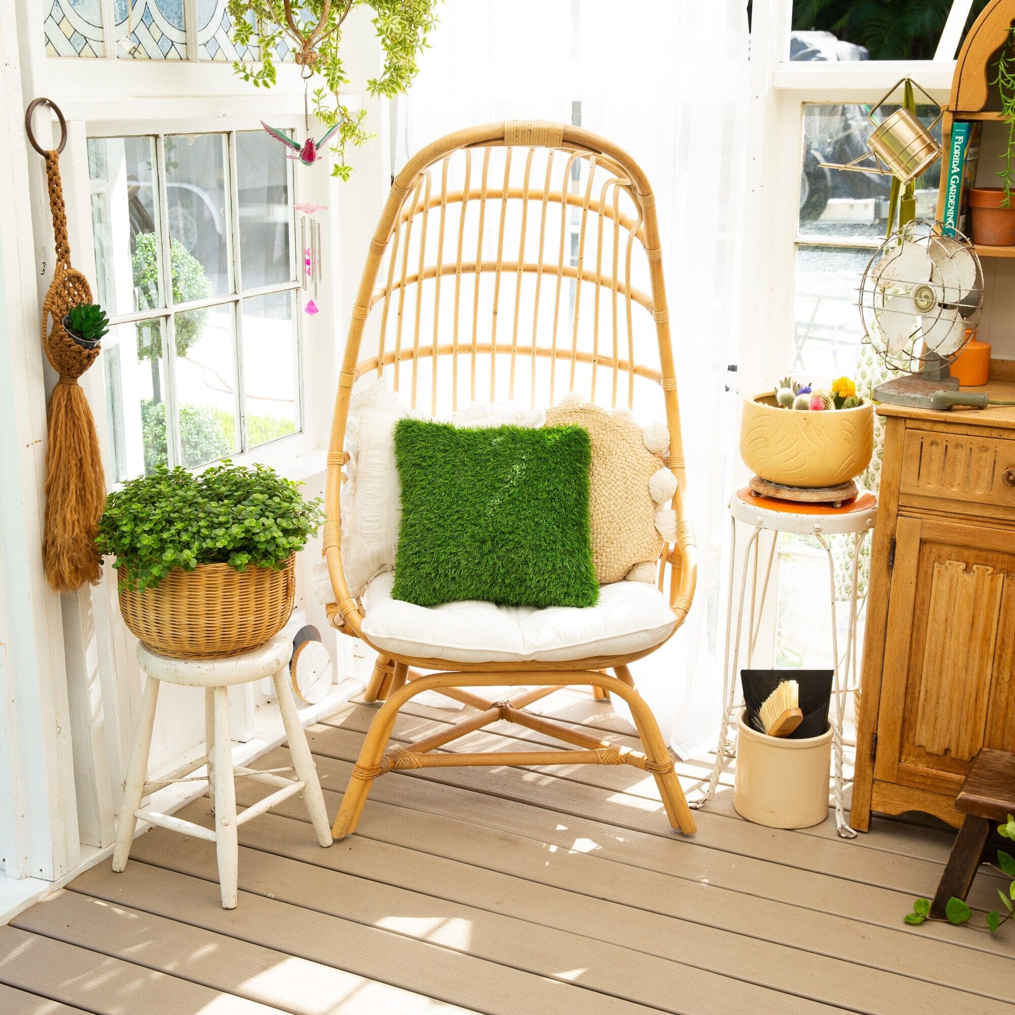 16" UV Resistant Artificial Grass Pillow Cushion (Indoor/Outdoor) - Image 4