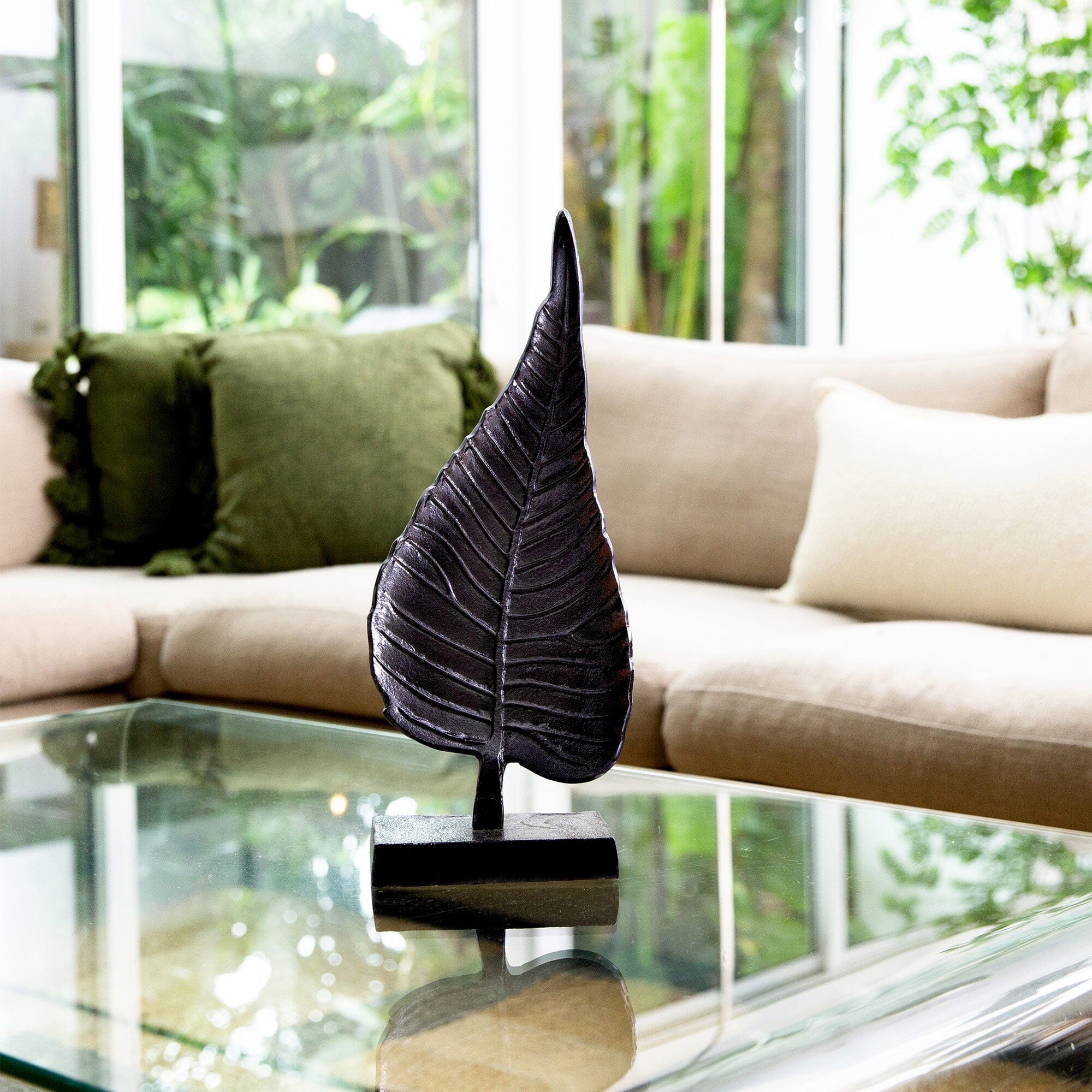17” Aluminum Bodhi Leaf Decorative Accent - Image 3