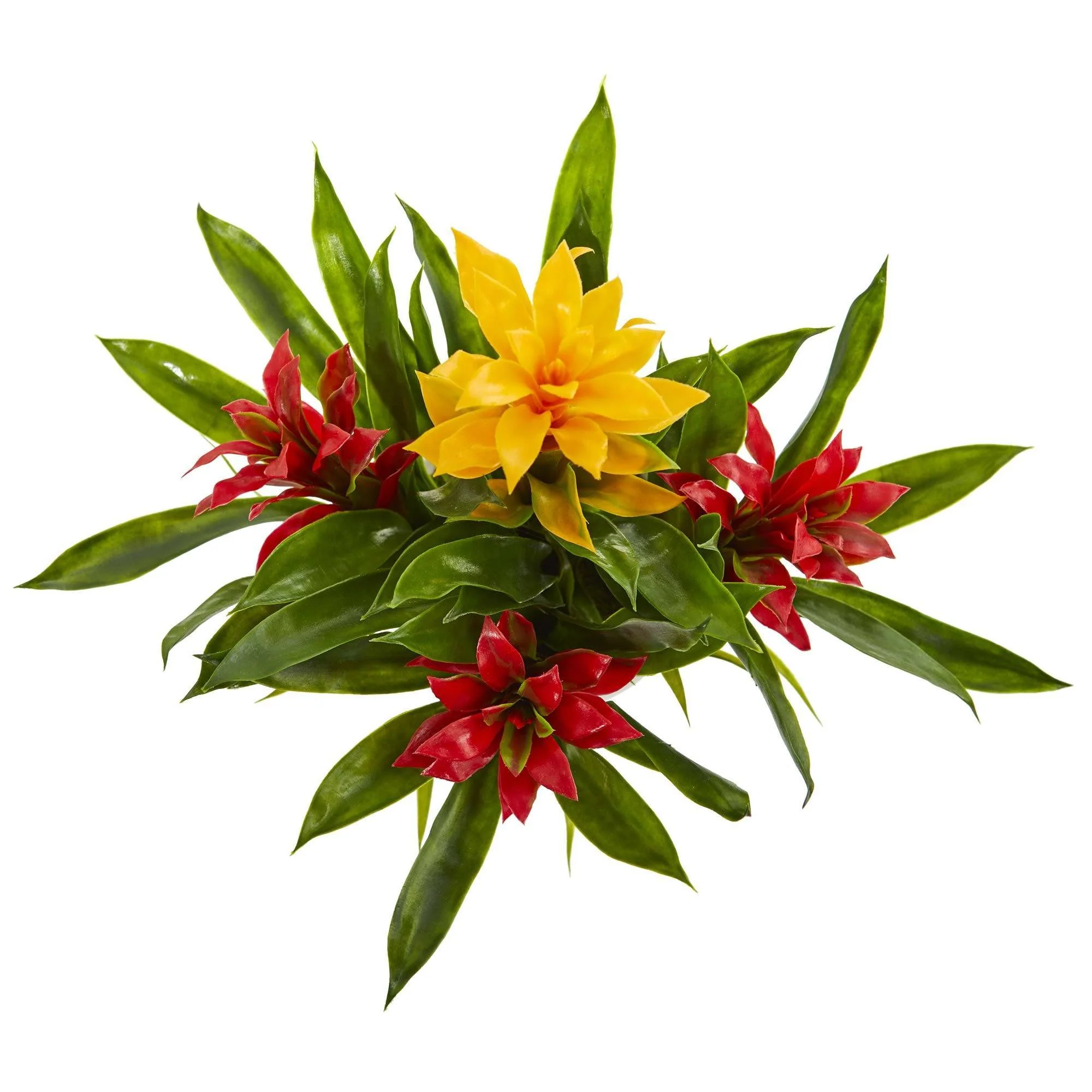Bromeliad Artificial Plant in White  Vase - Image 3