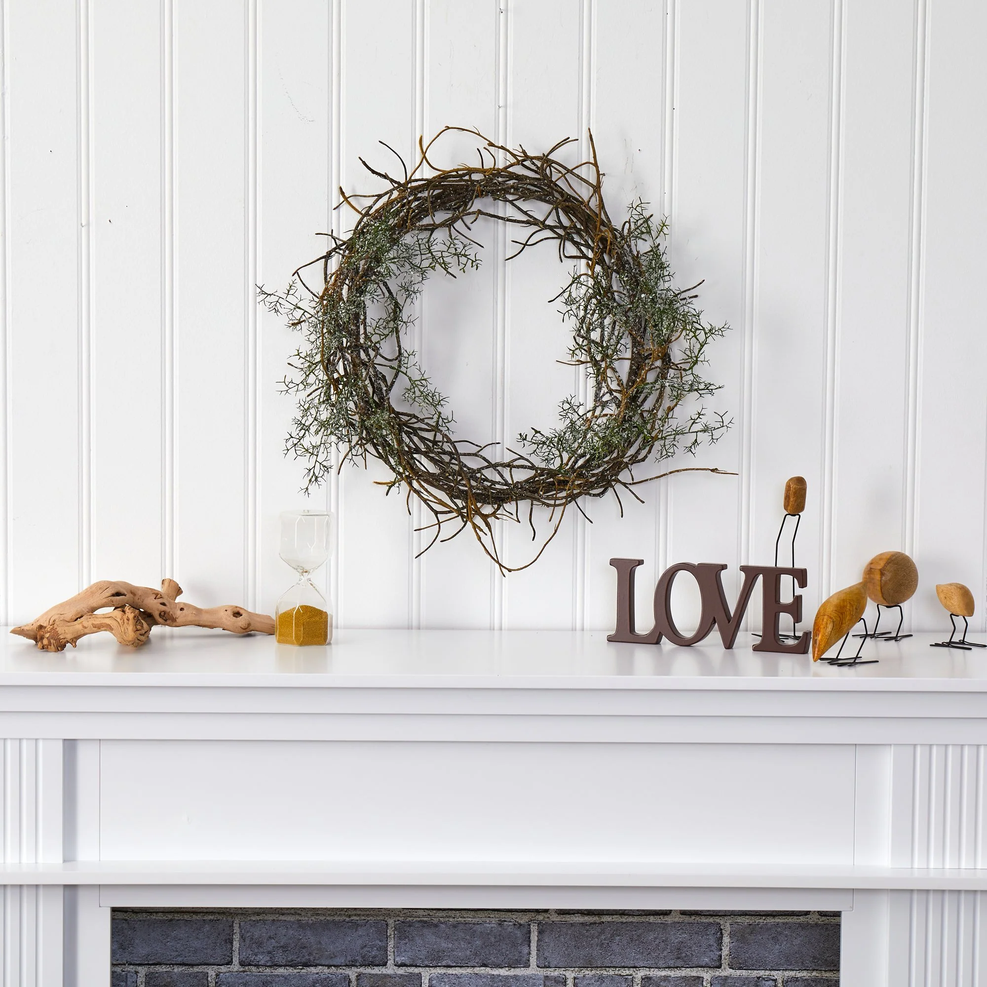 17” Frosted Twig Wreath - Image 3