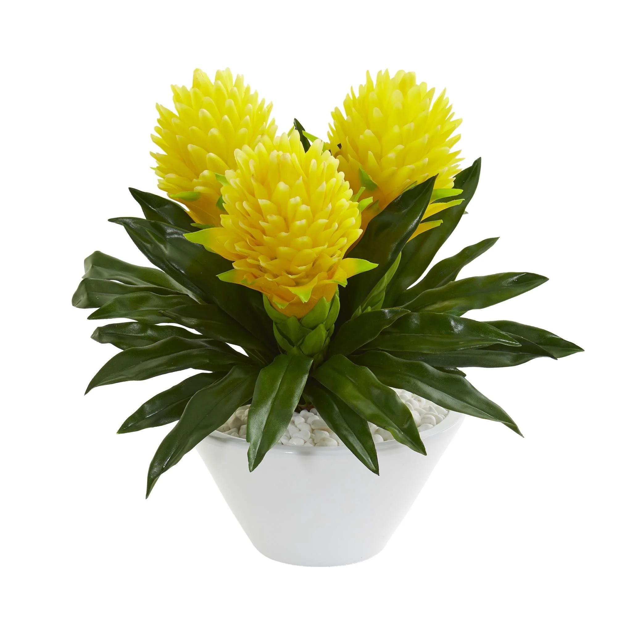 17” Ginger Artificial Plant in White Vase - Image 2