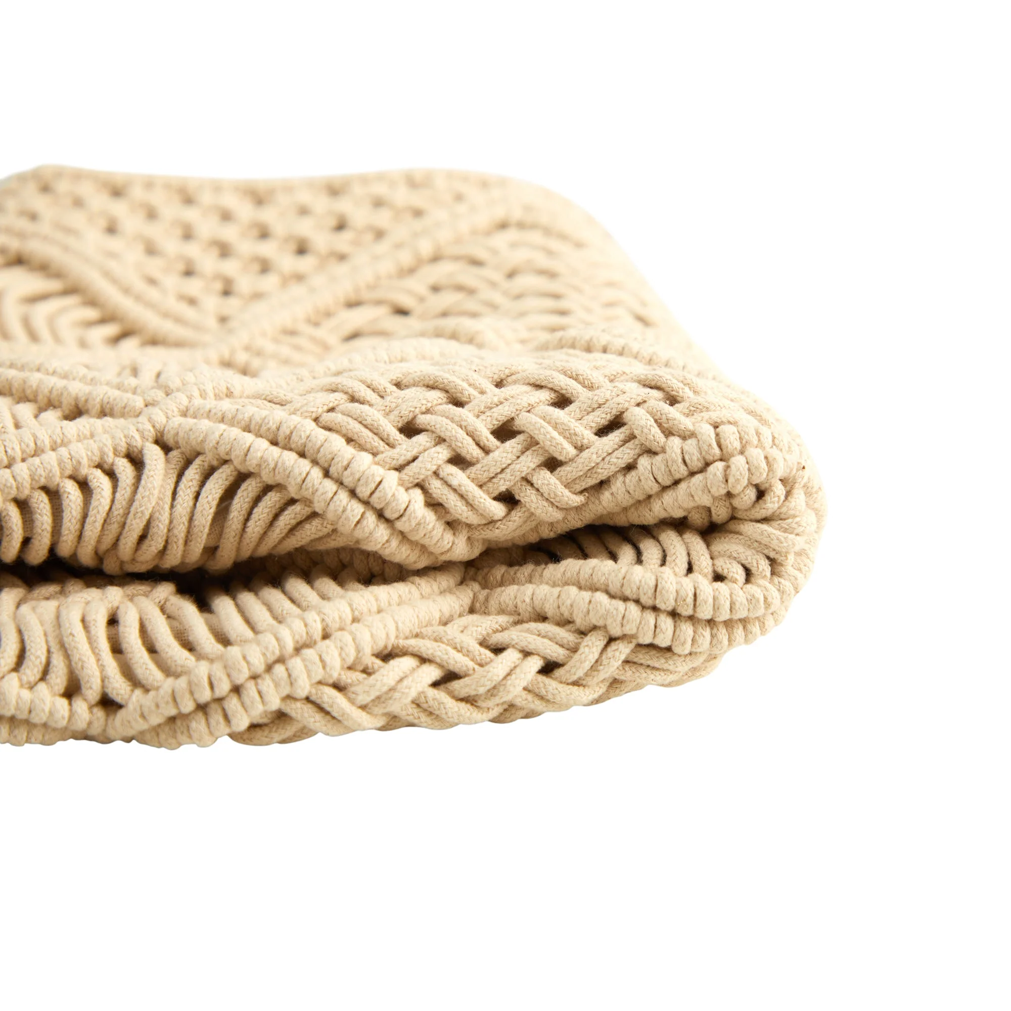18” Boho Cross Woven Macrame Decorative Pillow Cover - Image 3