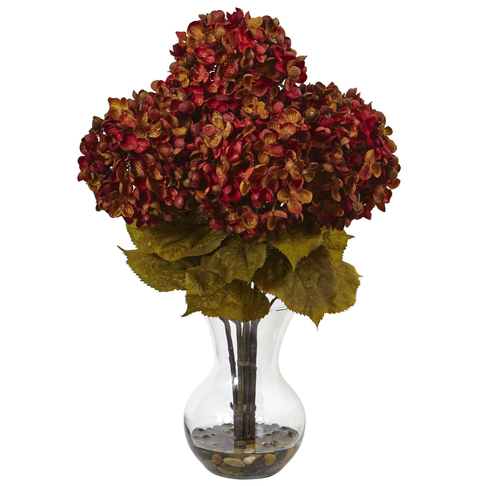 Silk Flower Arrangement - Hydrangea with Vase - Image 2