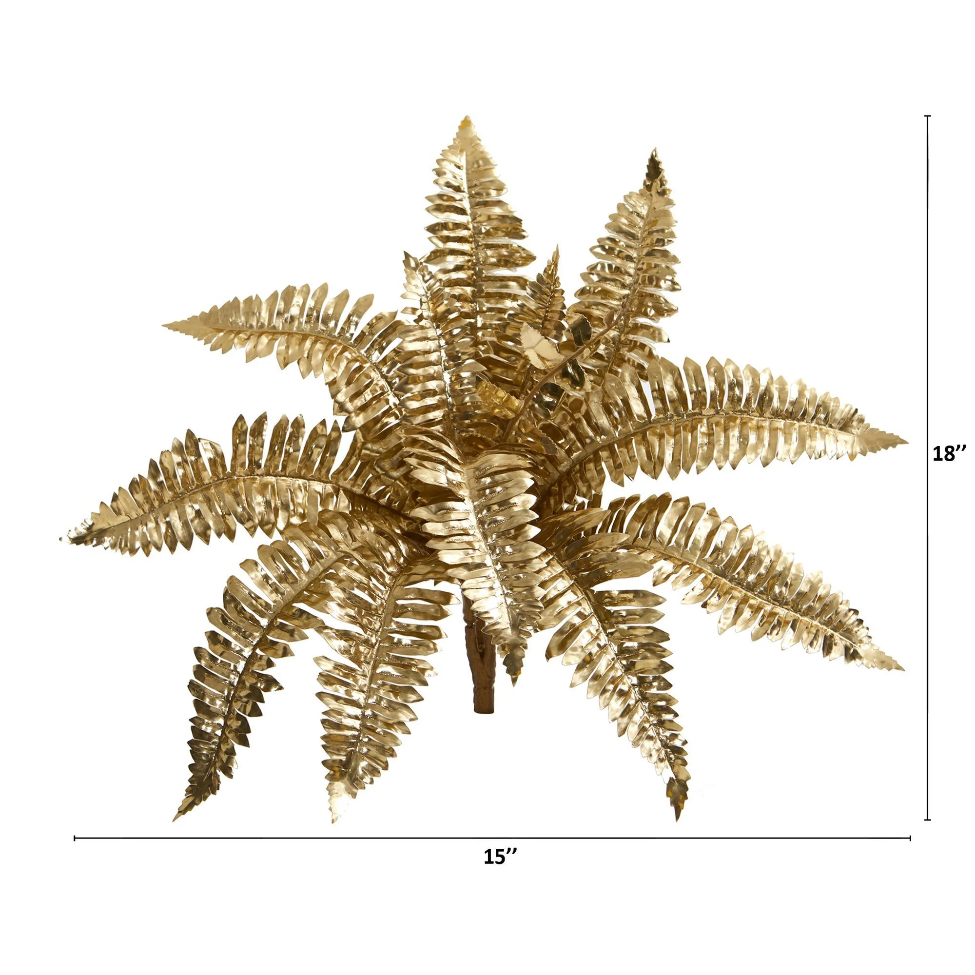 18” Metallic Boston Fern Artificial Plant (Set of 12) - Image 2