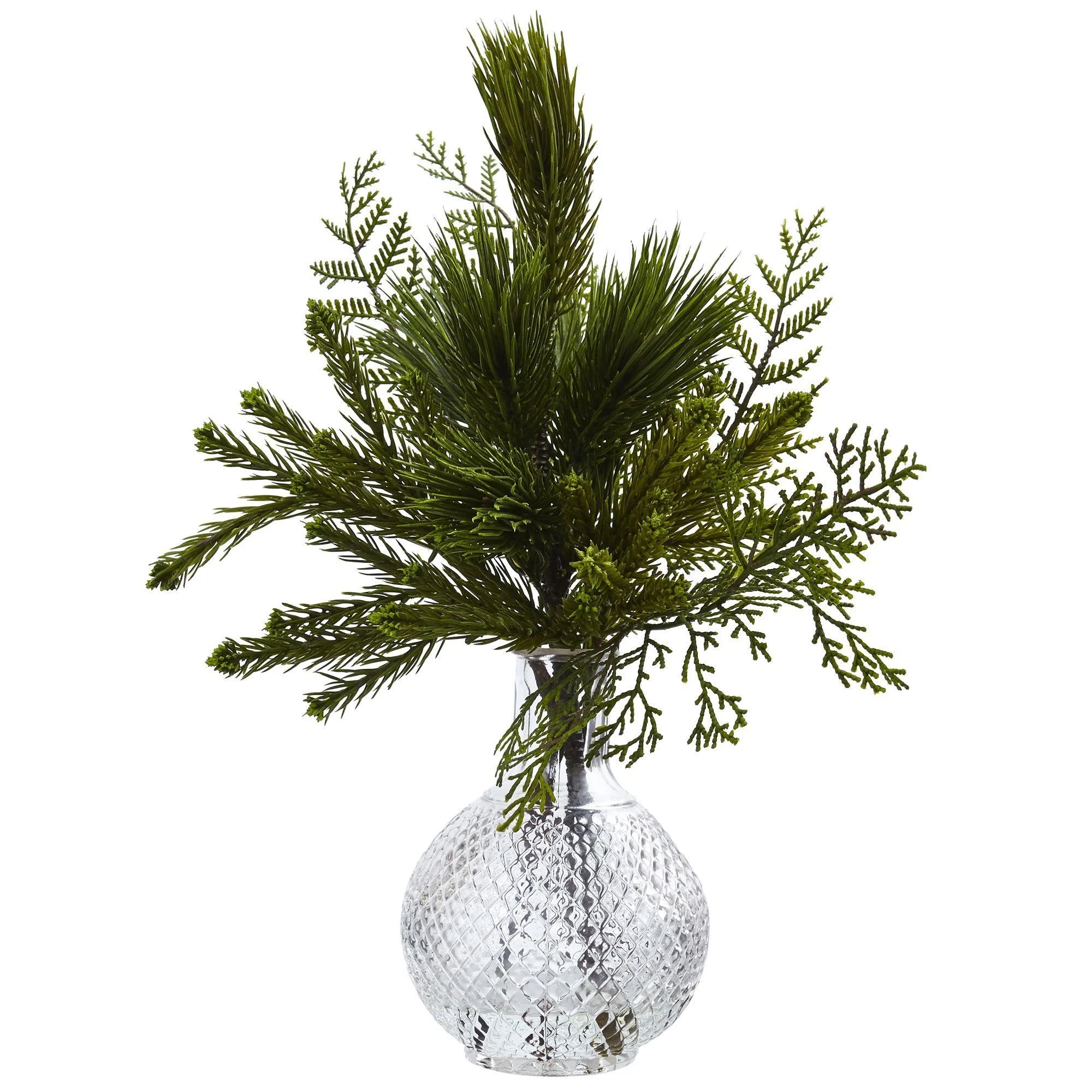 Mixed Pine in Glass Vase - Image 2