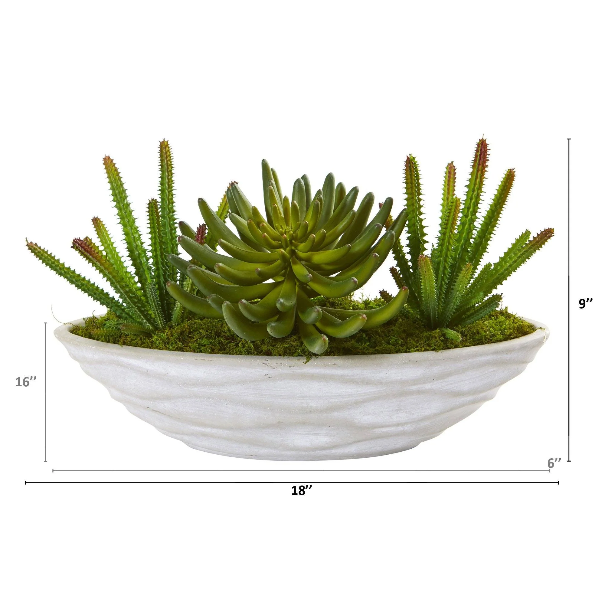 18” Succulent Artificial Plant in Decorative Planter - Image 2