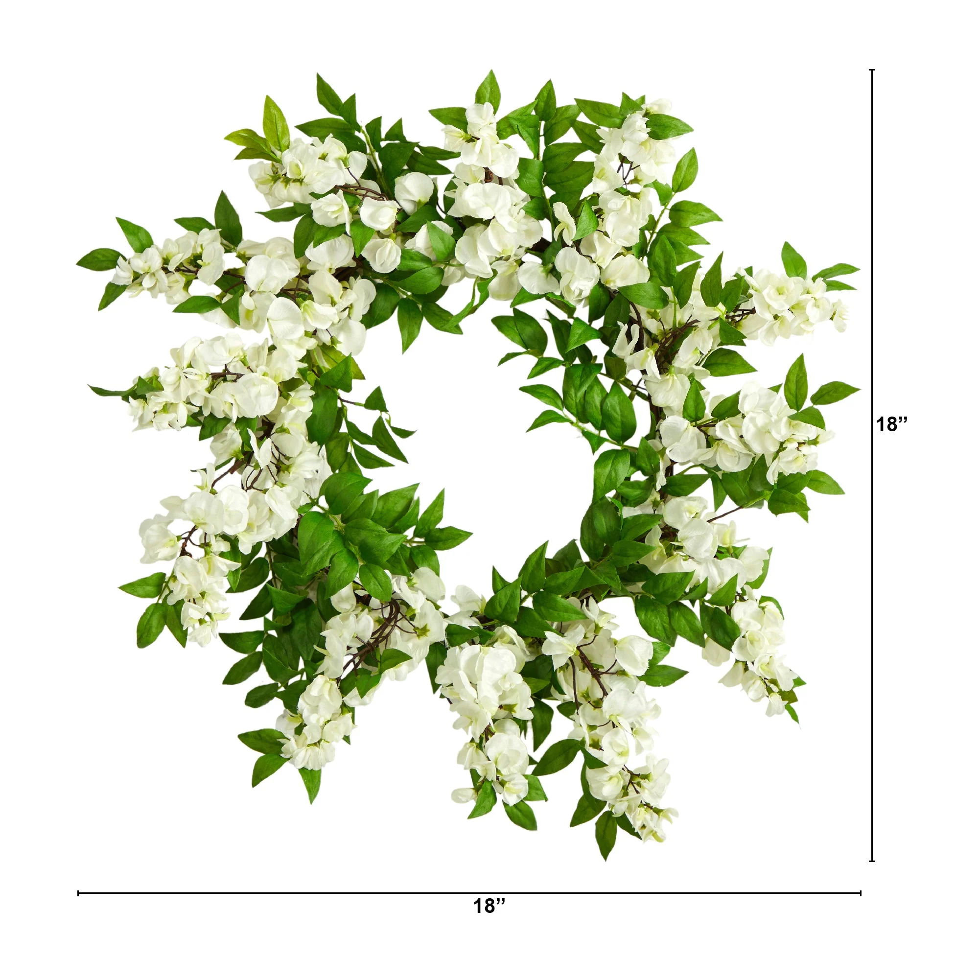 18” Wisteria Artificial Wreath - Image 8