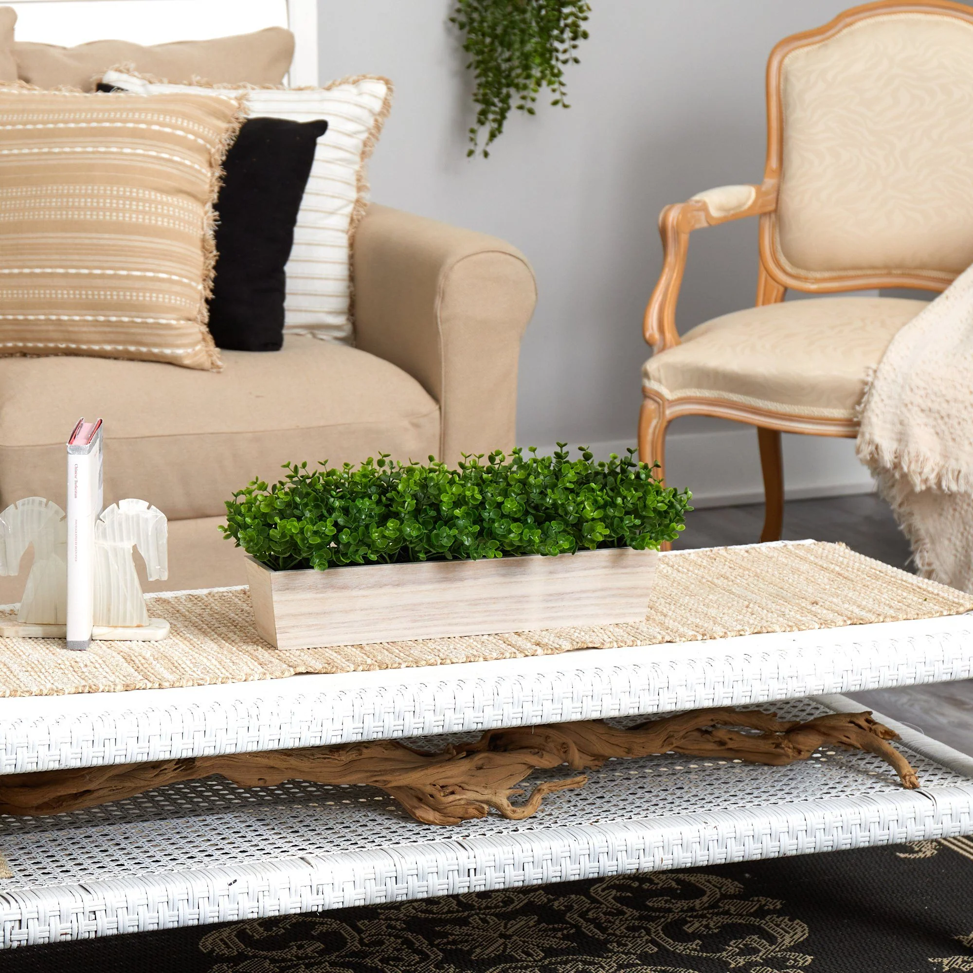 19” Eucalyptus Artificial Plant in Decorative Planter - Image 5
