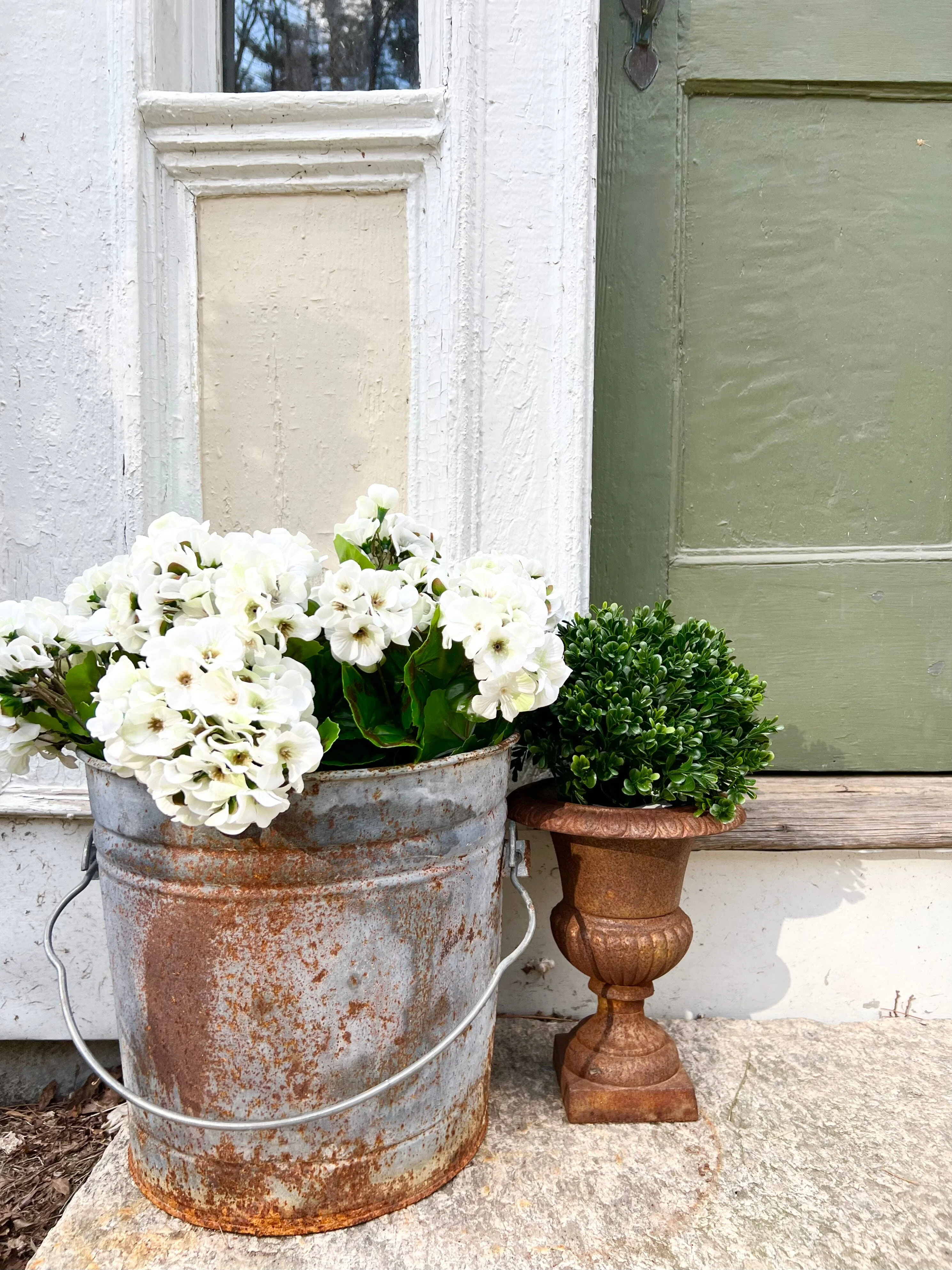 Artificial Geraniums Bush UV Resistant (Set of 3) - Image 4