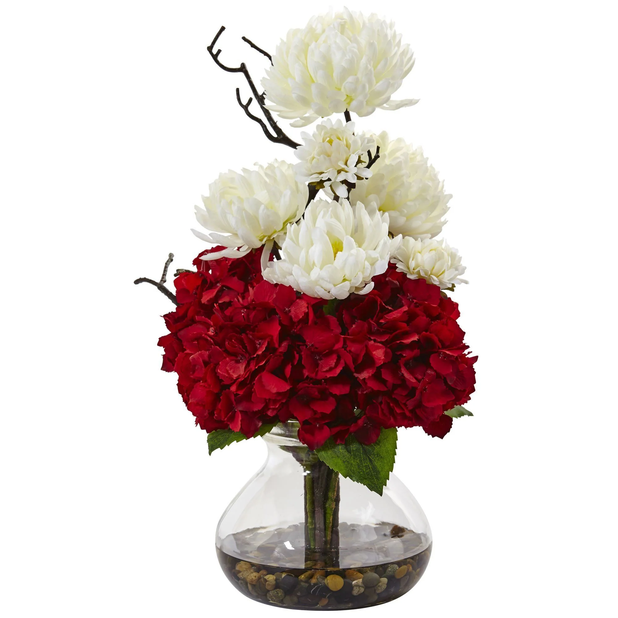 19” Hydrangea and Mum in Vase - Image 2