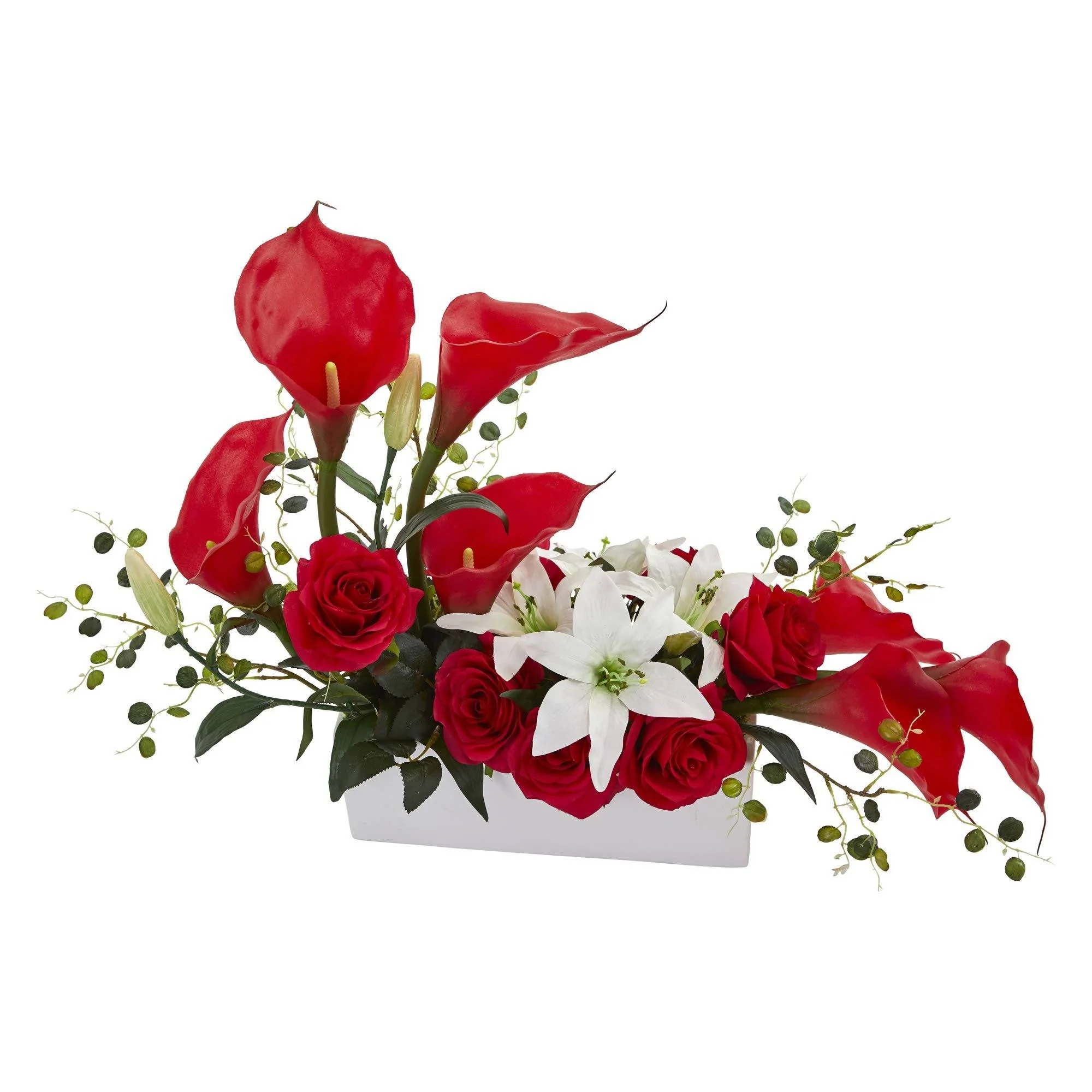 Mixed Lily and Rose Artificial Arrangement - Image 4