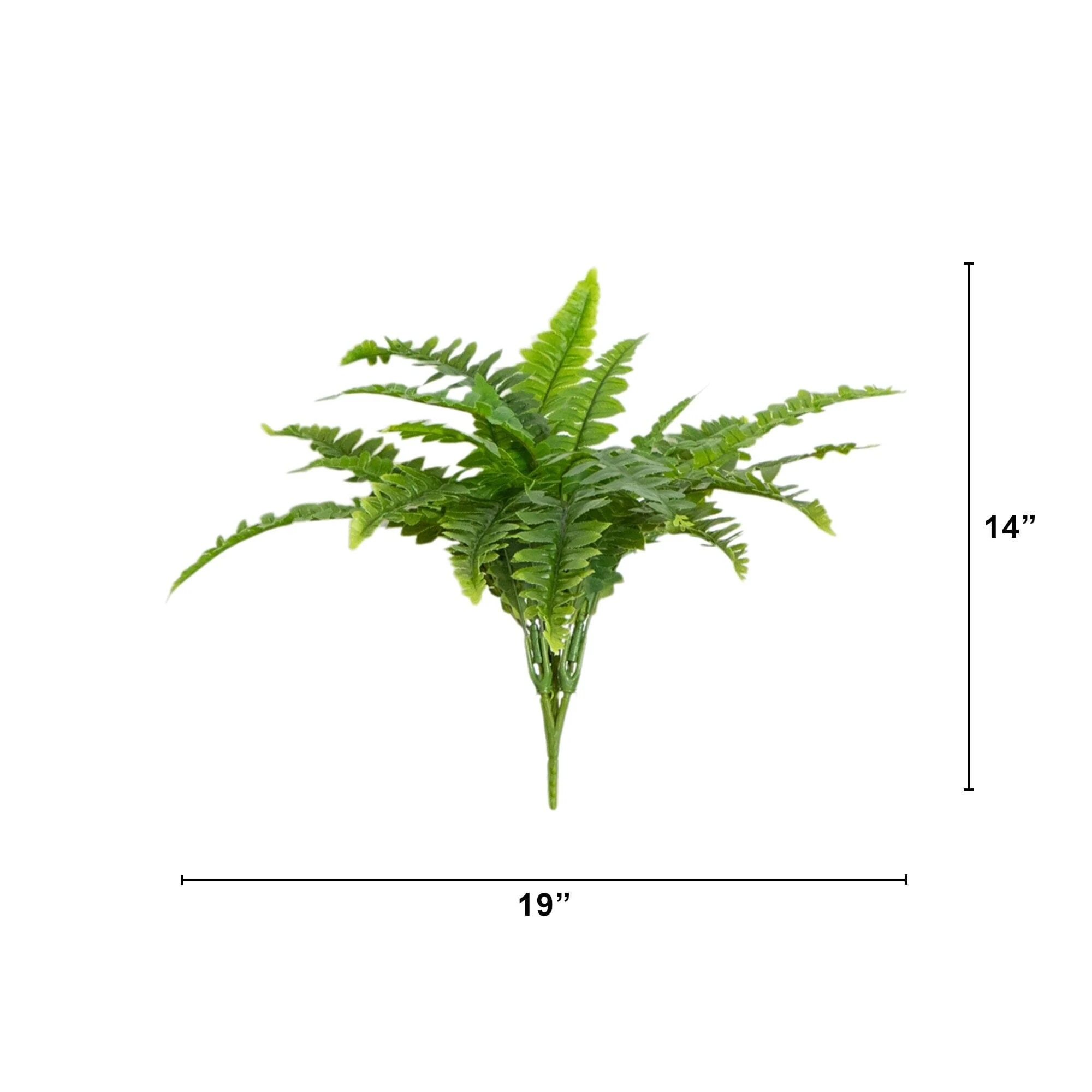 19" UV Resistant Artificial Boston Fern (Indoor/Outdoor) - Set of 2 - Image 6