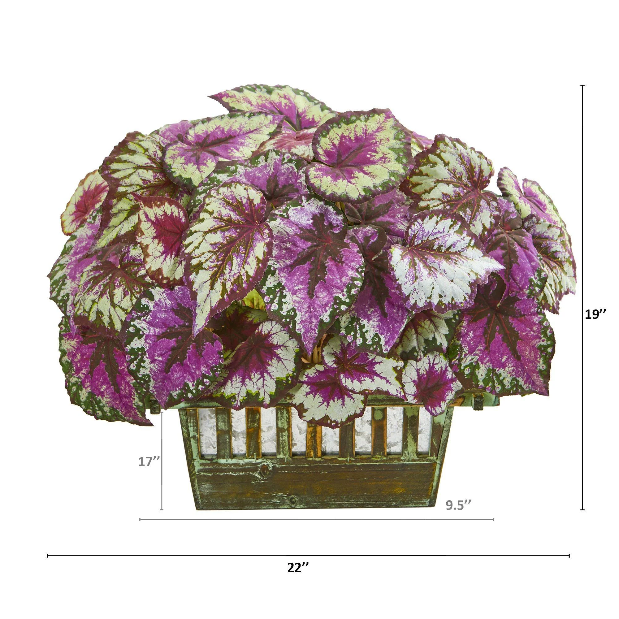 19” Wax Begonia Artificial Plant in Decorative Planter - Image 2