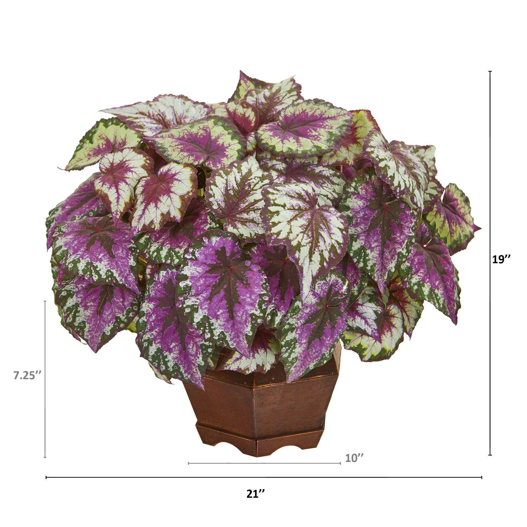 19” Wax Begonia Artificial Plant in Decorative Pot - Image 2