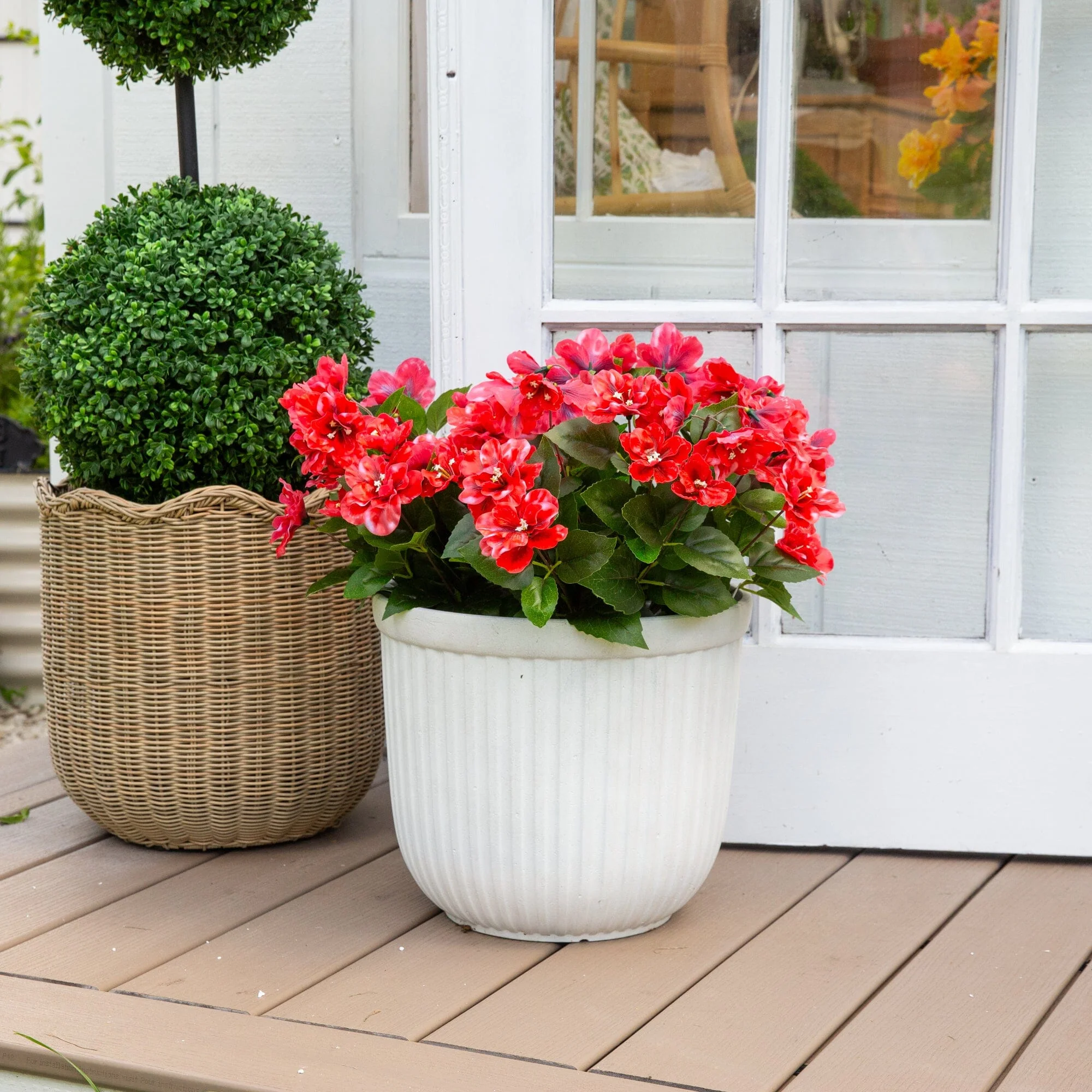 19" UV Resistant Artificial Azalea Bush (Indoor/Outdoor) - Set of 3 - Image 29