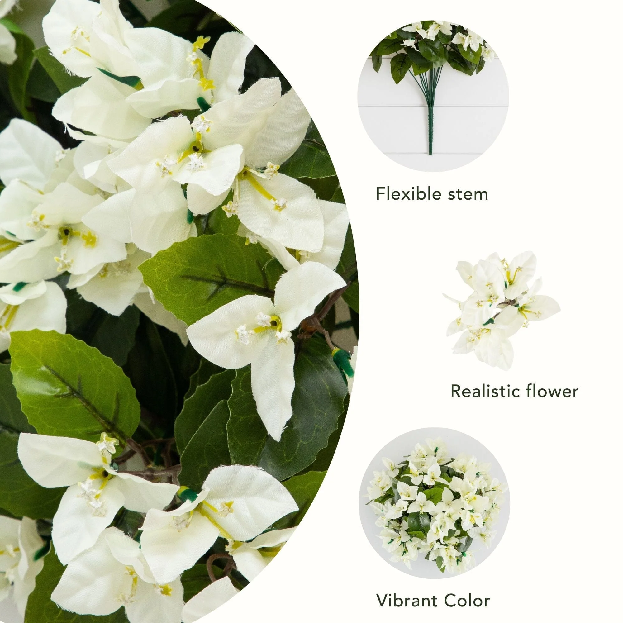 19" UV Resistant Artificial Bougainvillea Bush (Indoor/Outdoor) - Set of 4 - Image 15