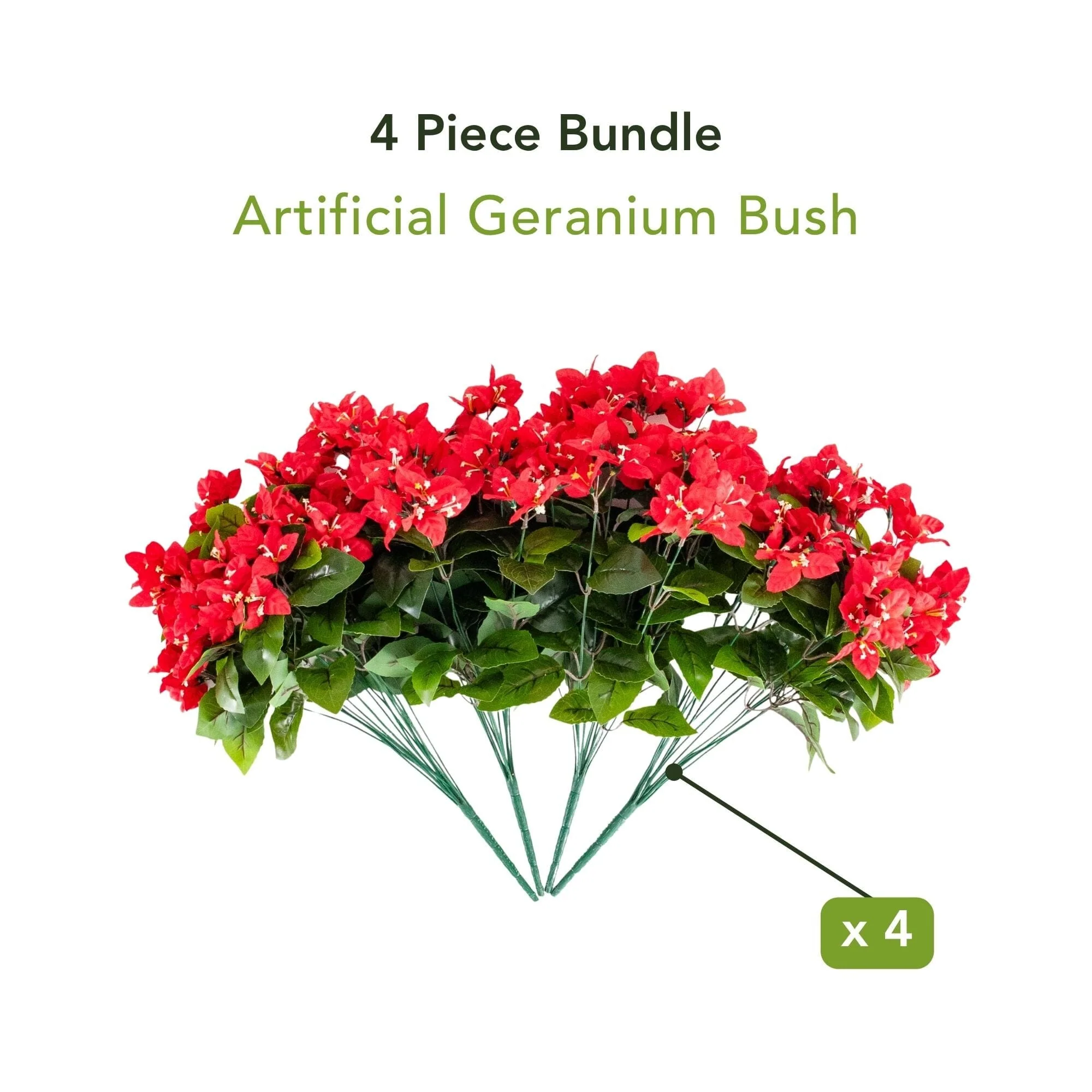 19" UV Resistant Artificial Bougainvillea Bush (Indoor/Outdoor) - Set of 4 - Image 5
