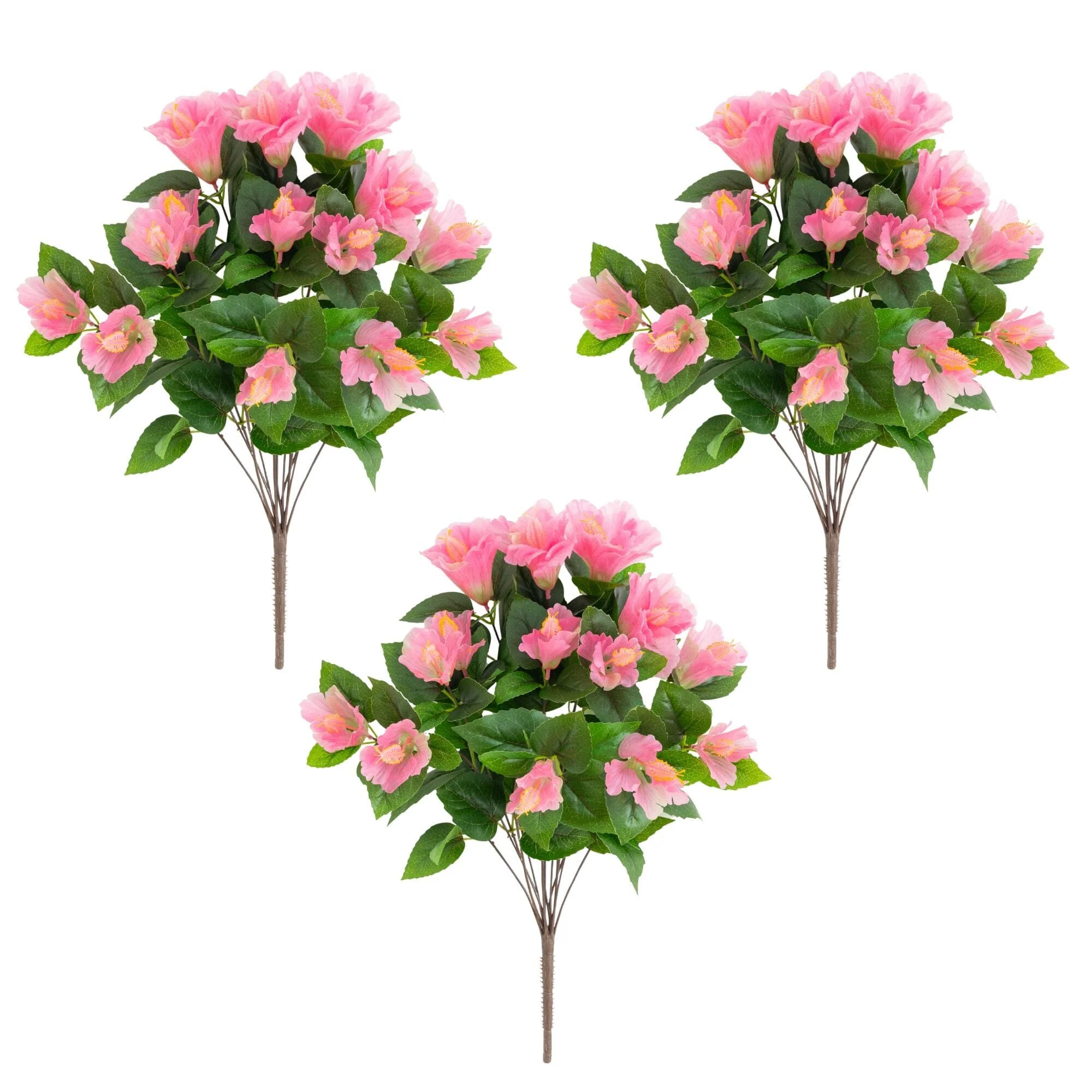 19" UV Resistant Artificial Hibiscus Bush (Indoor/Outdoor) - Set of 3 - Image 28
