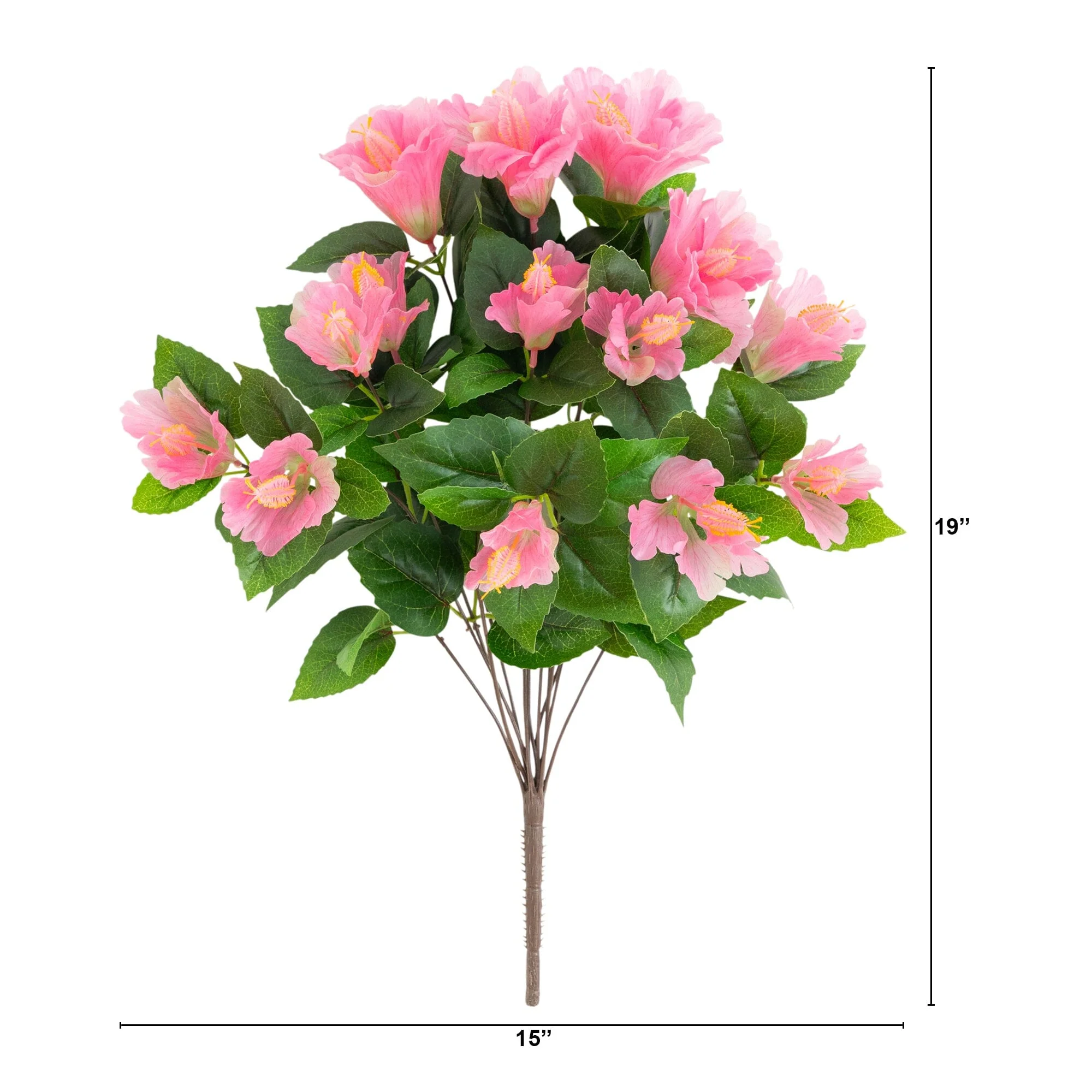 19" UV Resistant Artificial Hibiscus Bush (Indoor/Outdoor) - Set of 3 - Image 29
