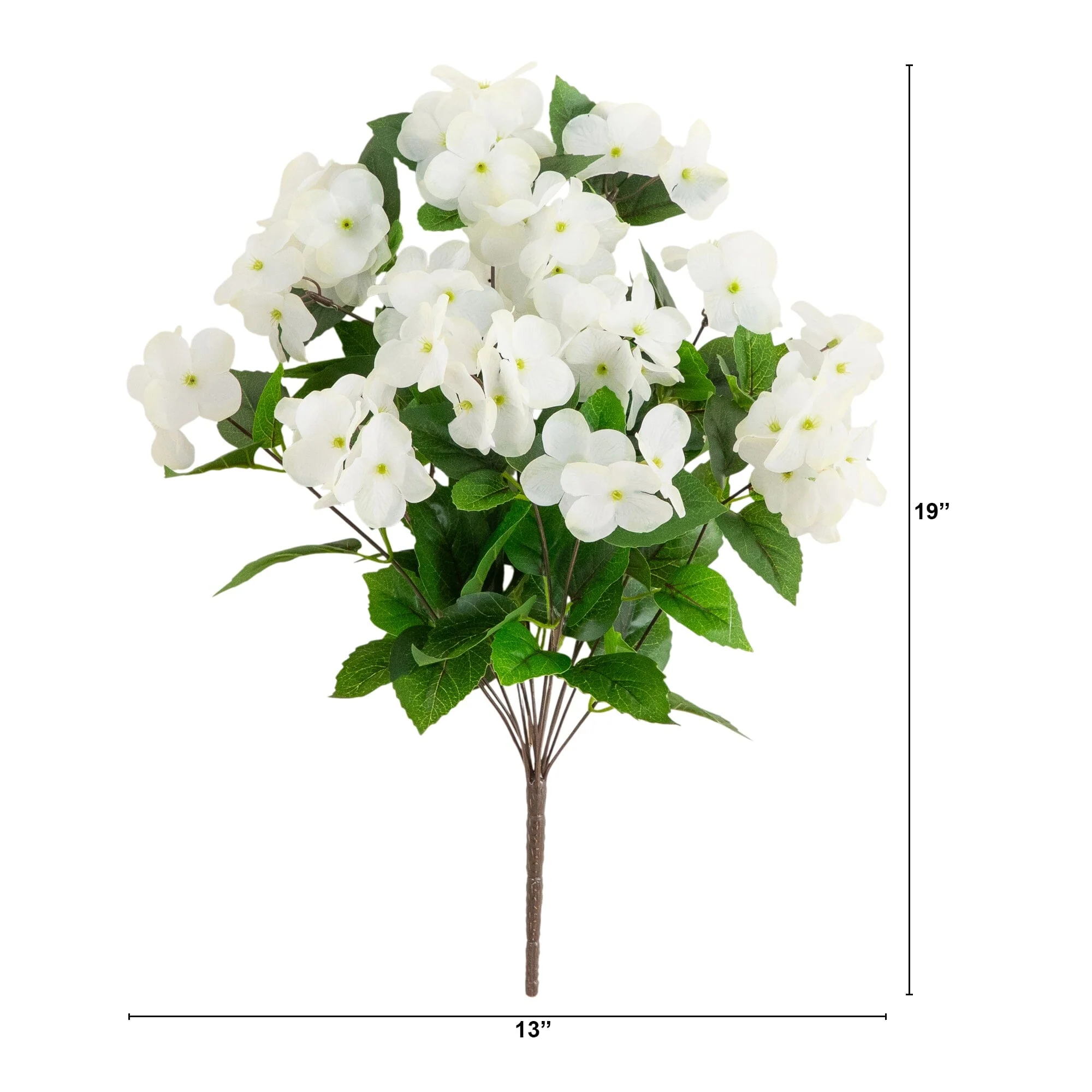 19" UV Resistant Artificial Hydrangea Bush (Indoor/Outdoor) - Set of 3 - Image 22