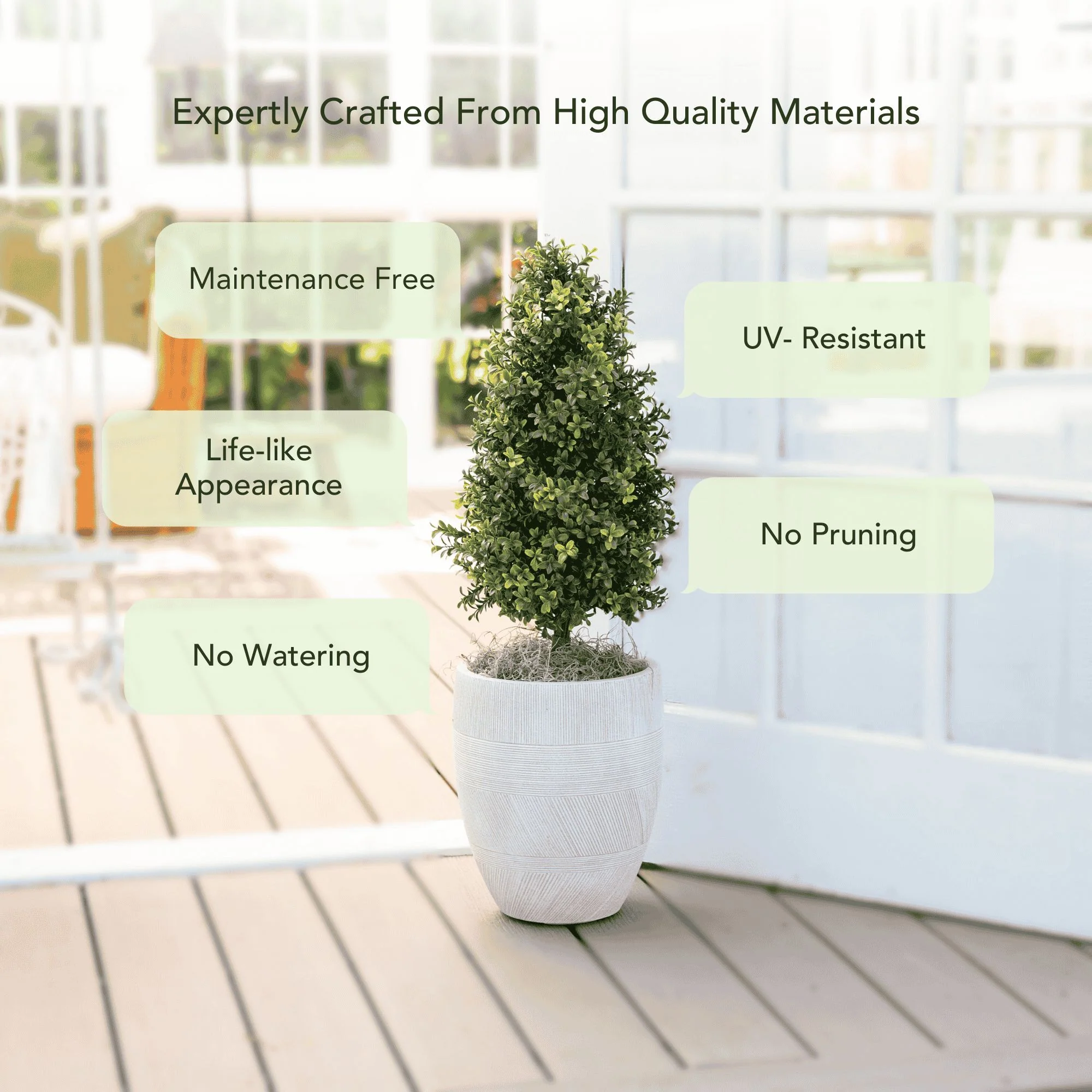 2.5' UV Resistant Artificial Boxwood Plant with Integrated Ground Stake (Indoor/Outdoor) - Set of 2 - Image 7