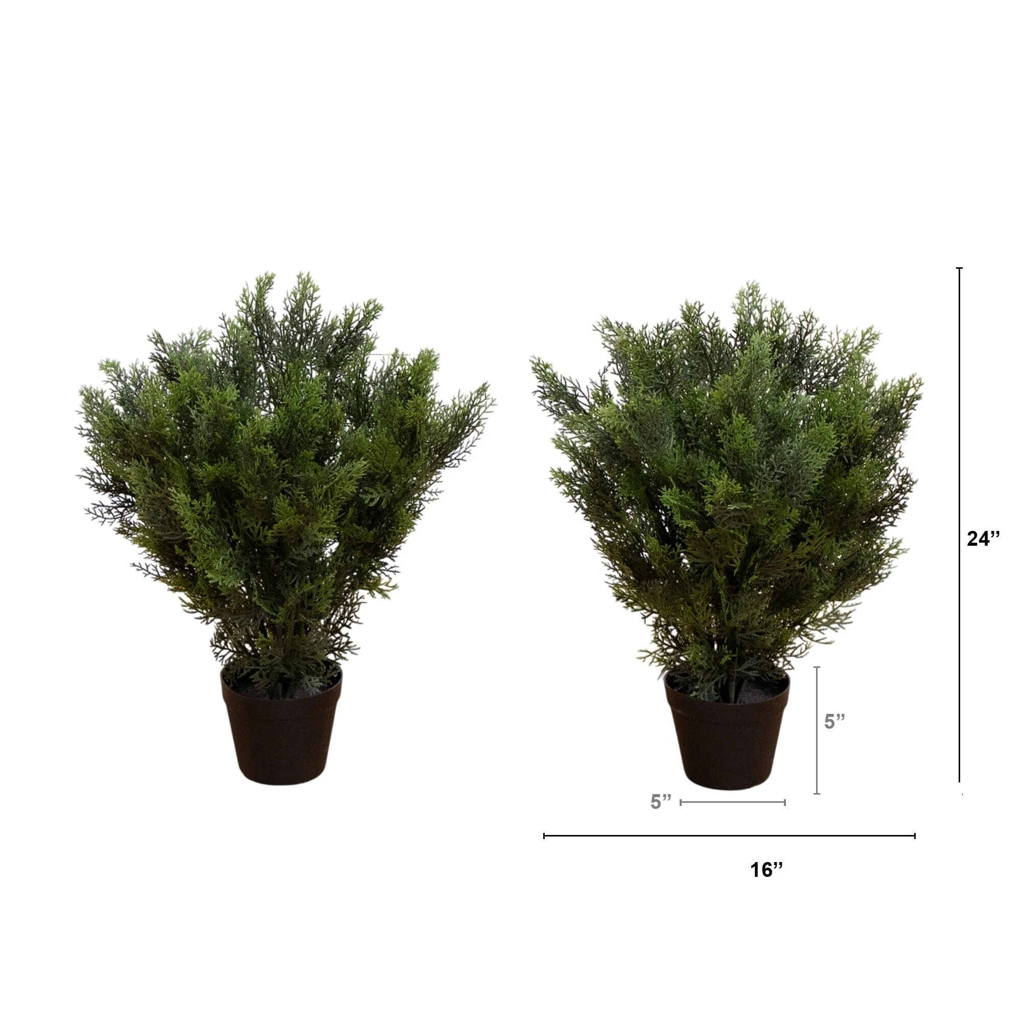 2’ Artificial Cedar Bush (Indoor/Outdoor) - Set of 2 - Image 2
