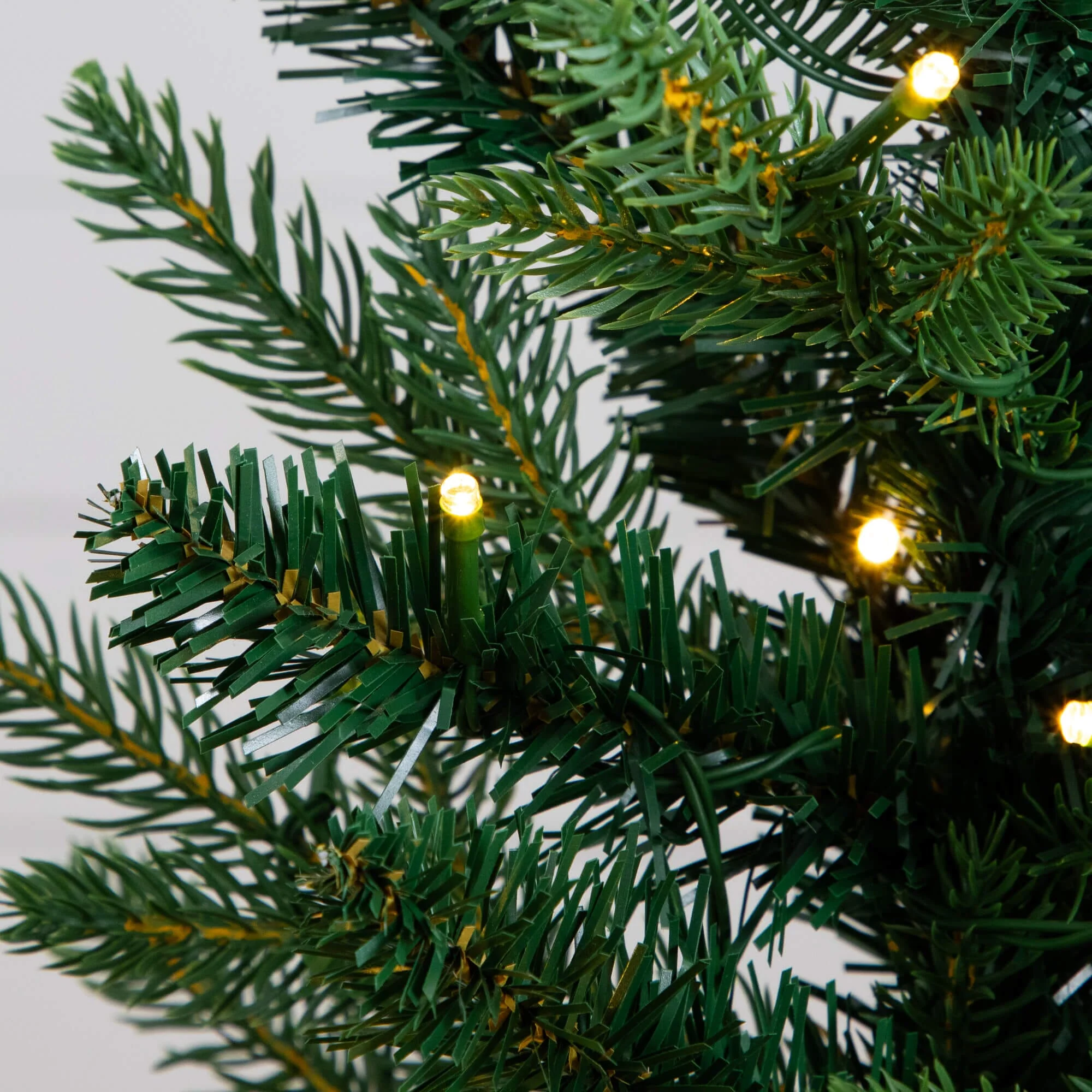 2' Pre-Lit Artificial Classic Christmas Tree with 35 Warm White LED Lights in Gold Decorative Planter - Image 2