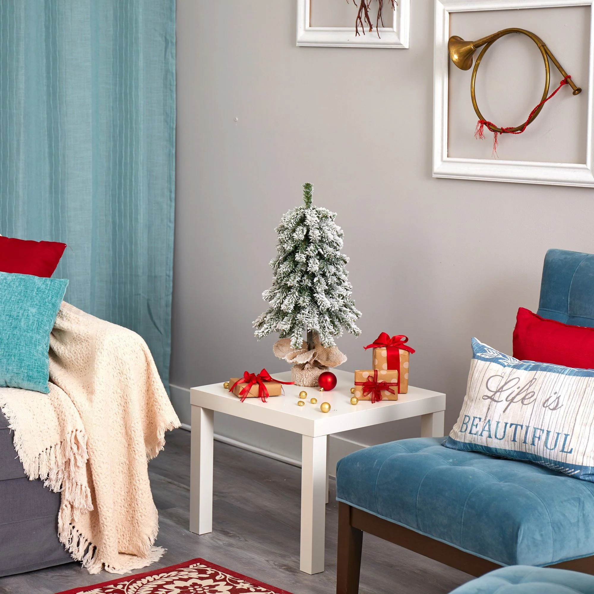2’ Flocked Alpine Artificial Christmas Tree - Image 5