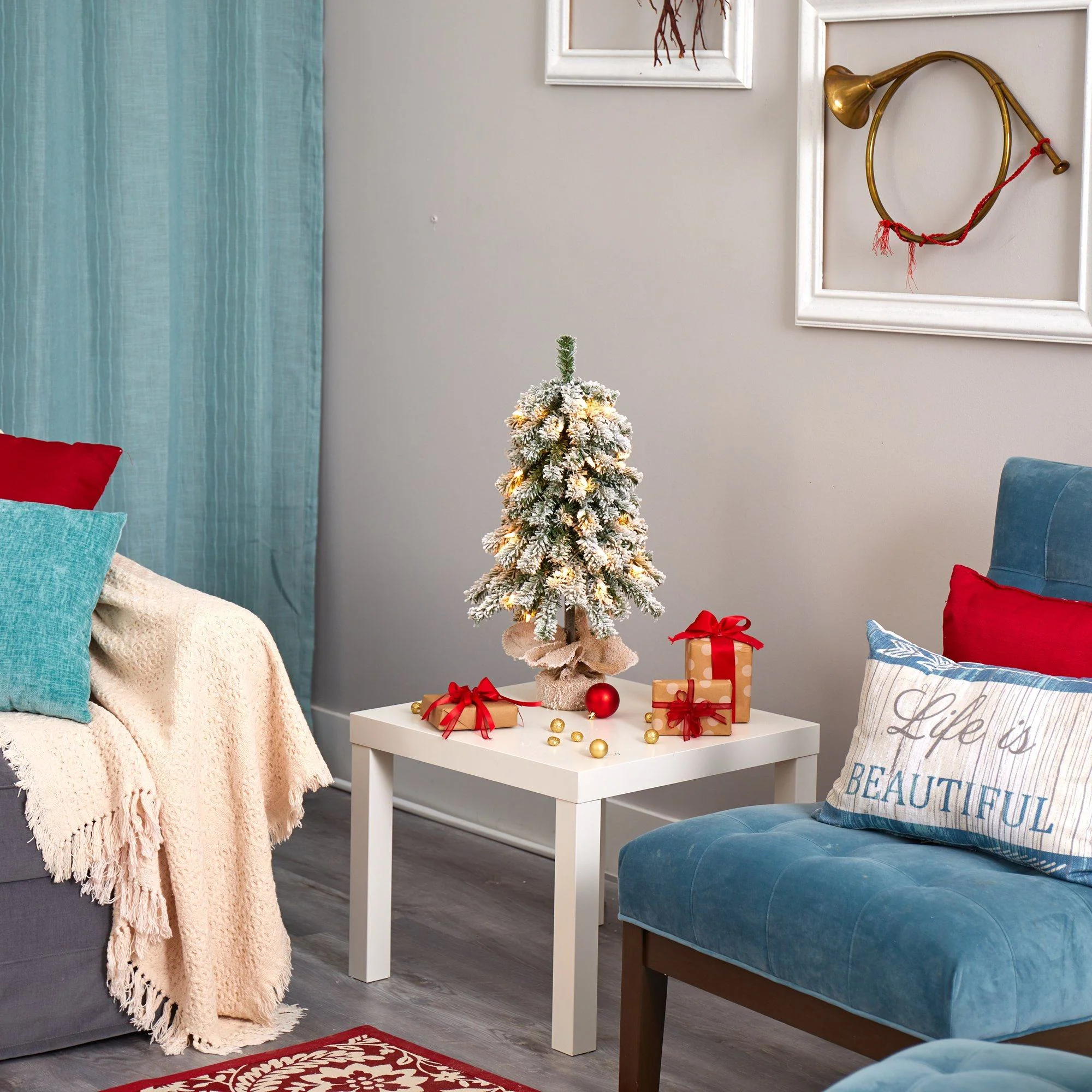 2’ Flocked Alpine Artificial Christmas Tree - Image 6