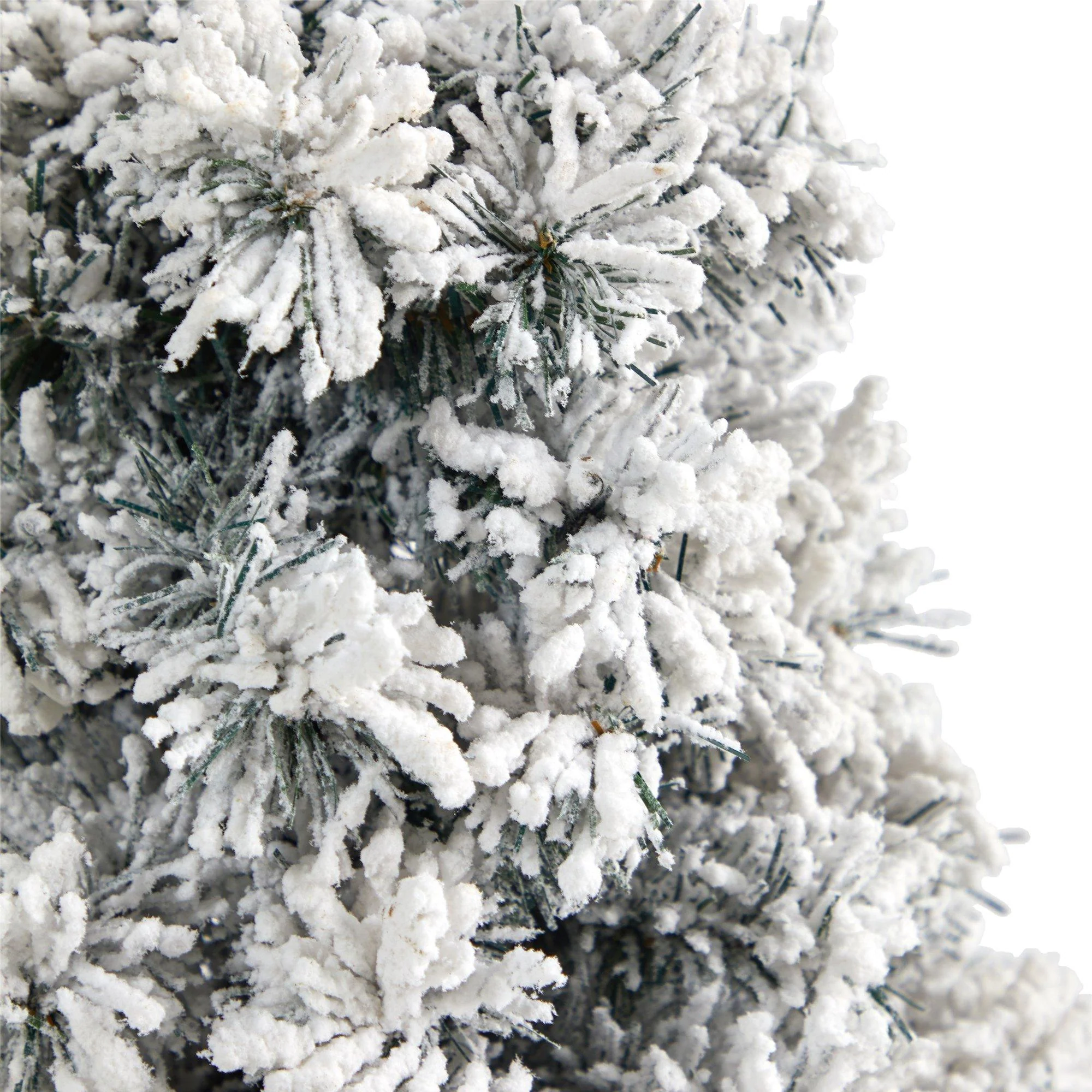 2’ Flocked Artificial Christmas Tree with 30 Clear LED Lights in Burgundy Vase - Image 5